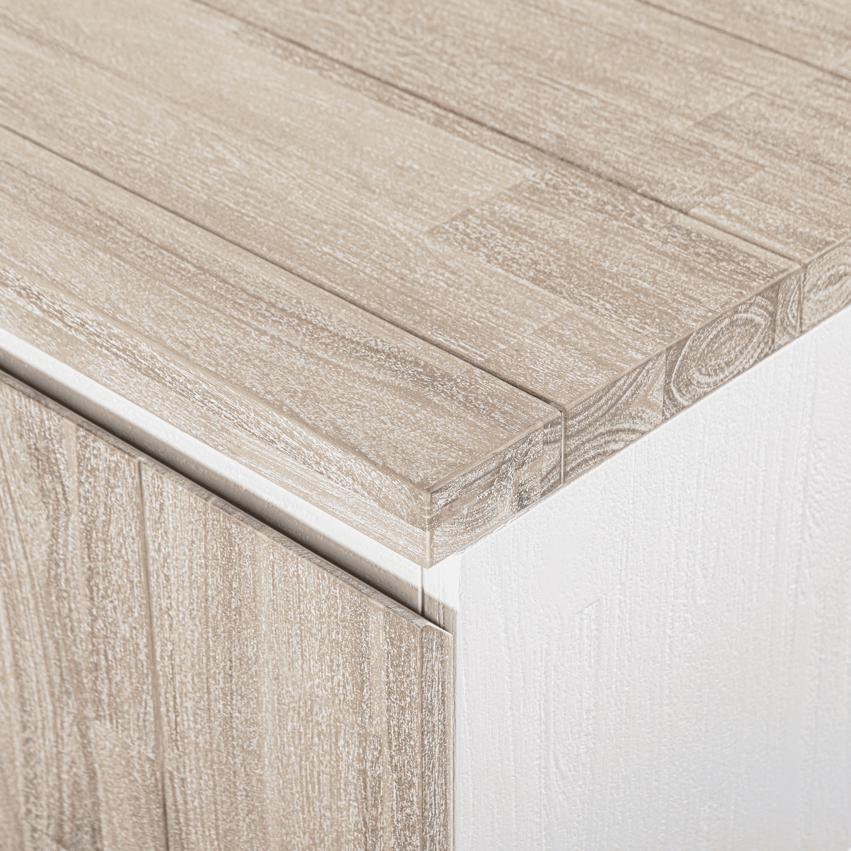 Close-up of a wooden surface with a white base

