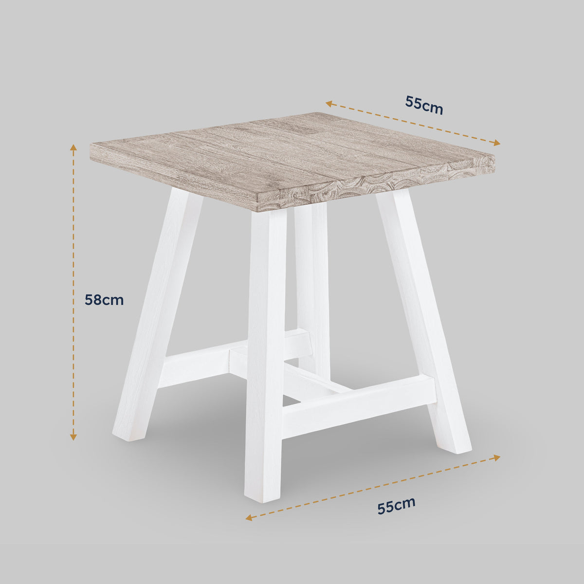 Oxford Acacia Side Table — dimension