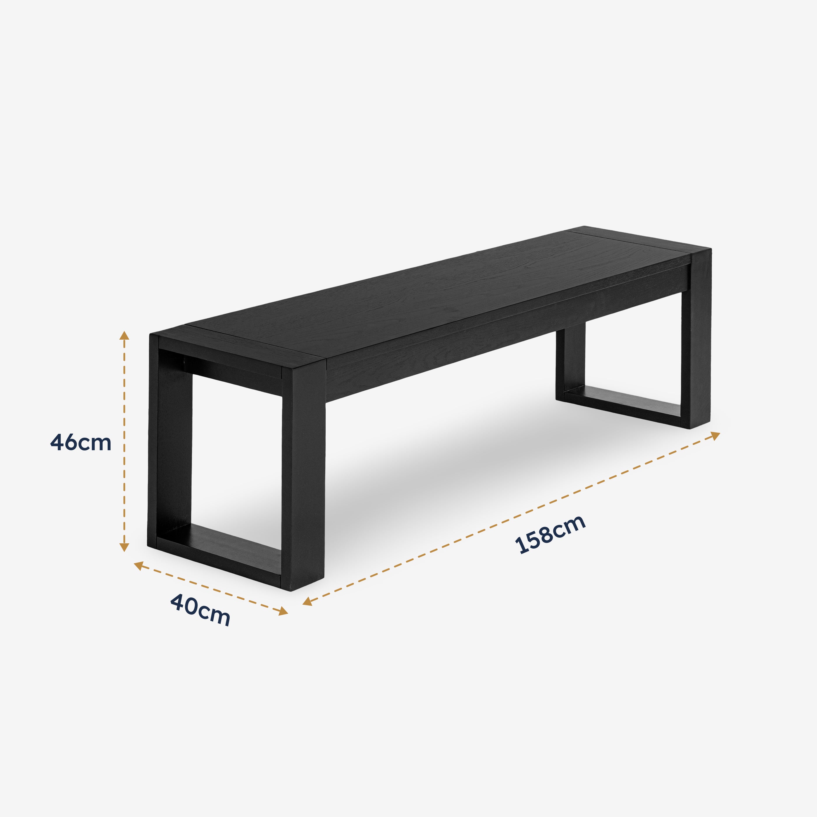 Richmond Dining Bench 150cm (Black)