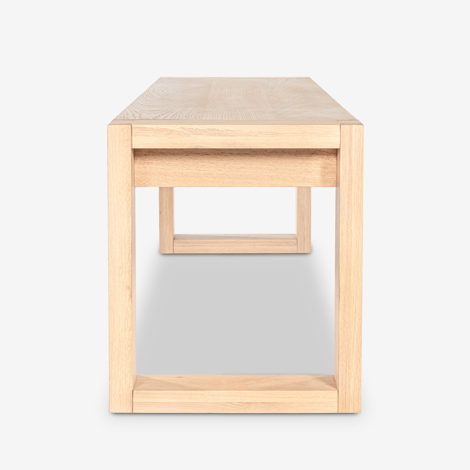 Wooden side table on a white background

