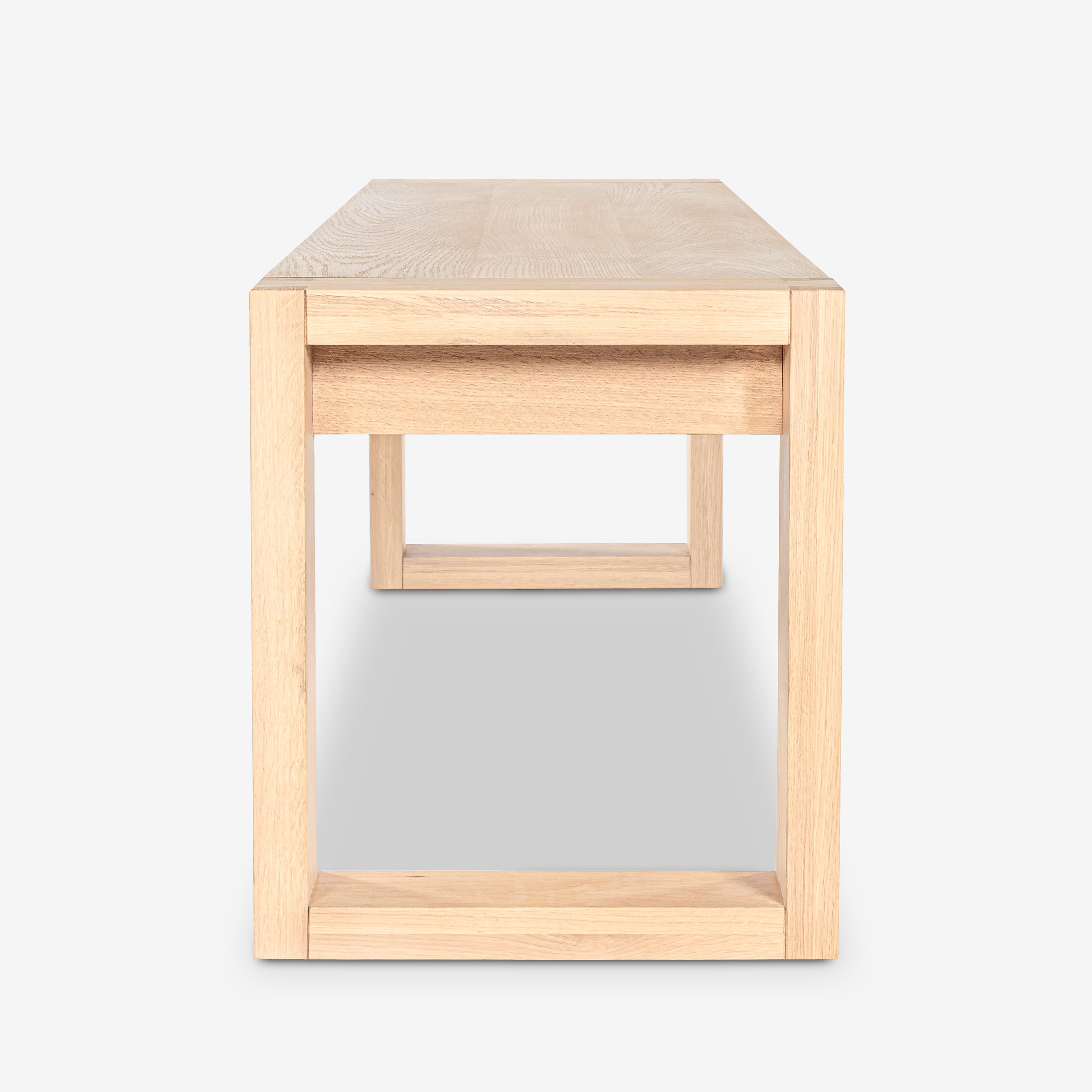 Wooden side table on a white background

