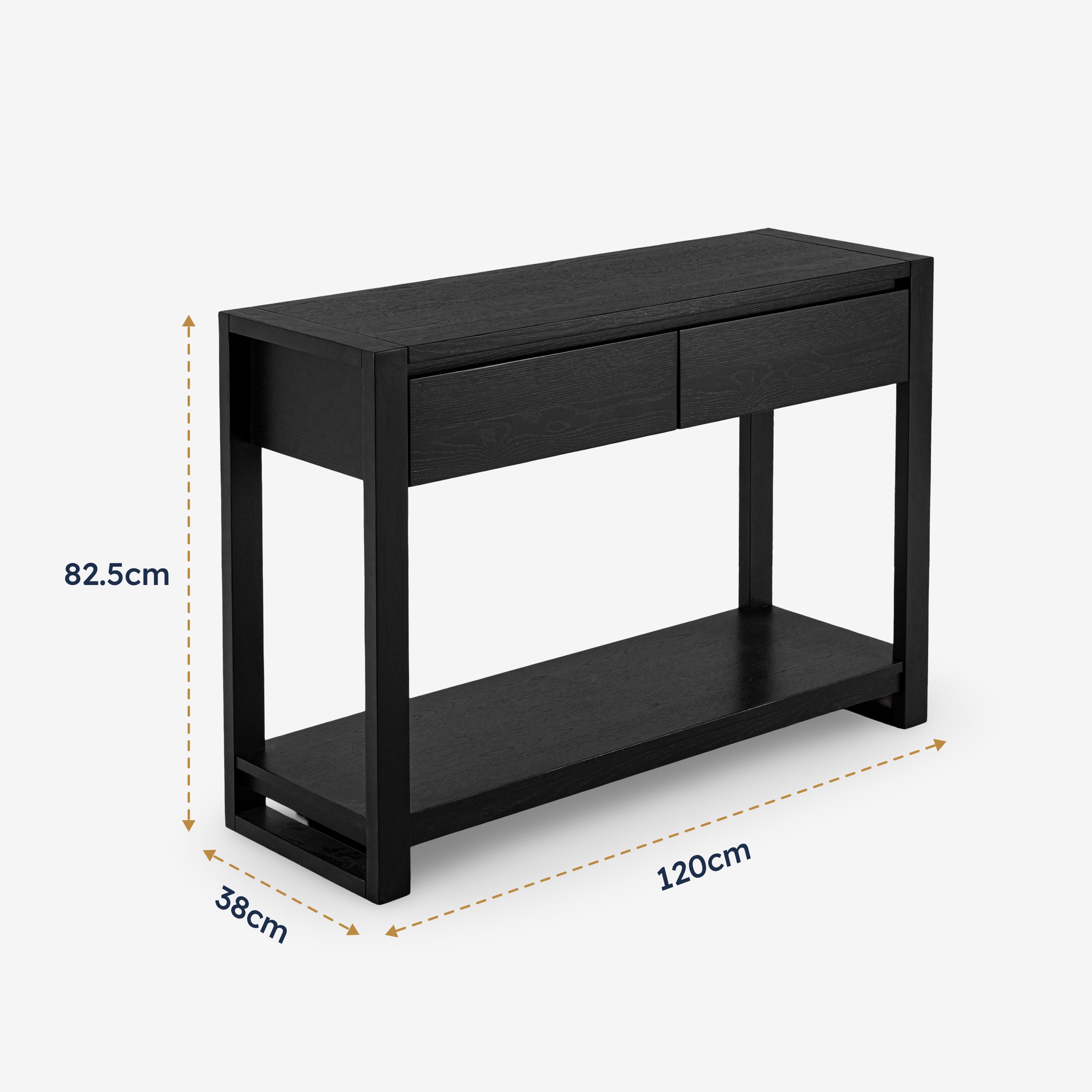 Richmond 2 Drawer Console Table (Black)
