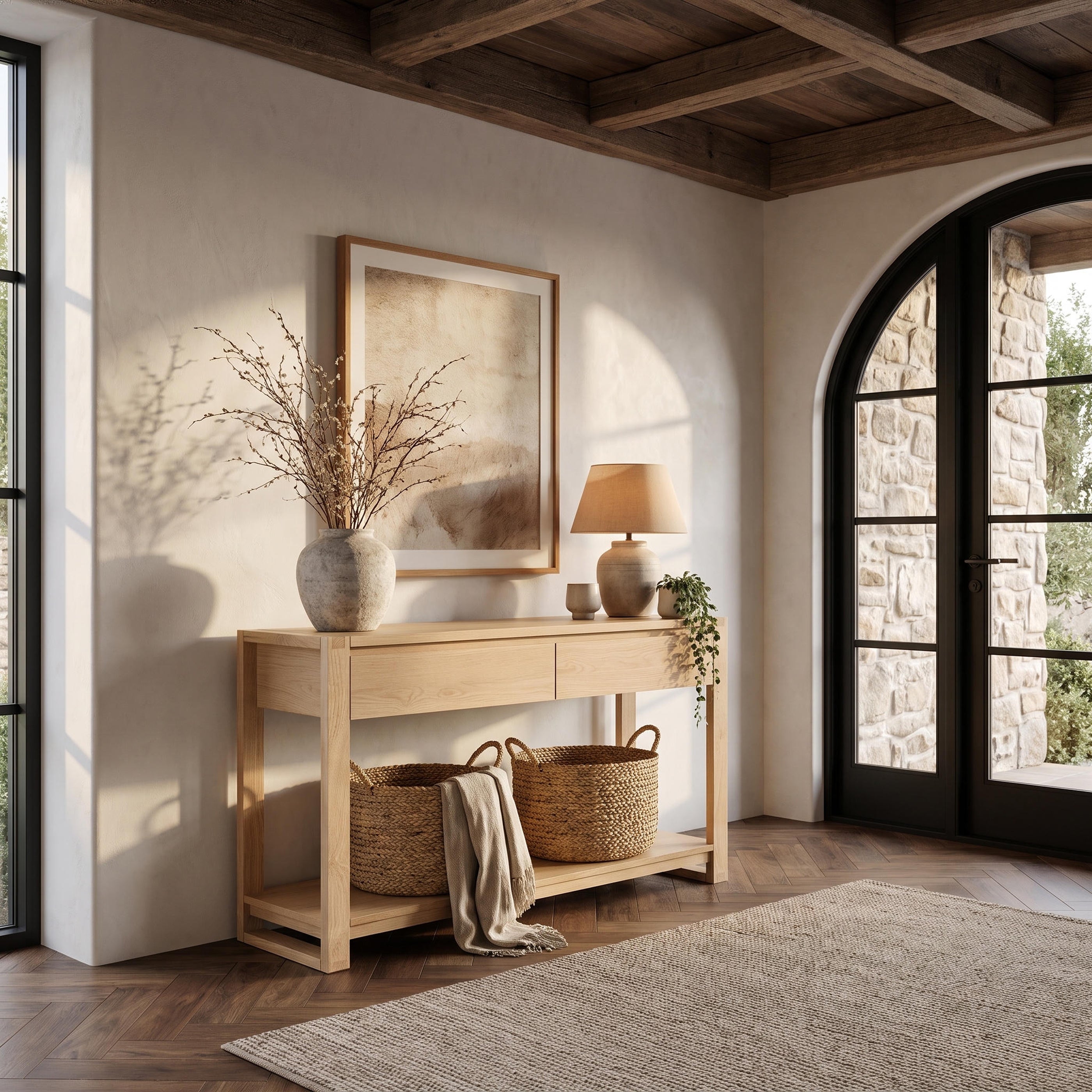 Richmond 2 Drawer Console Table (Natural)