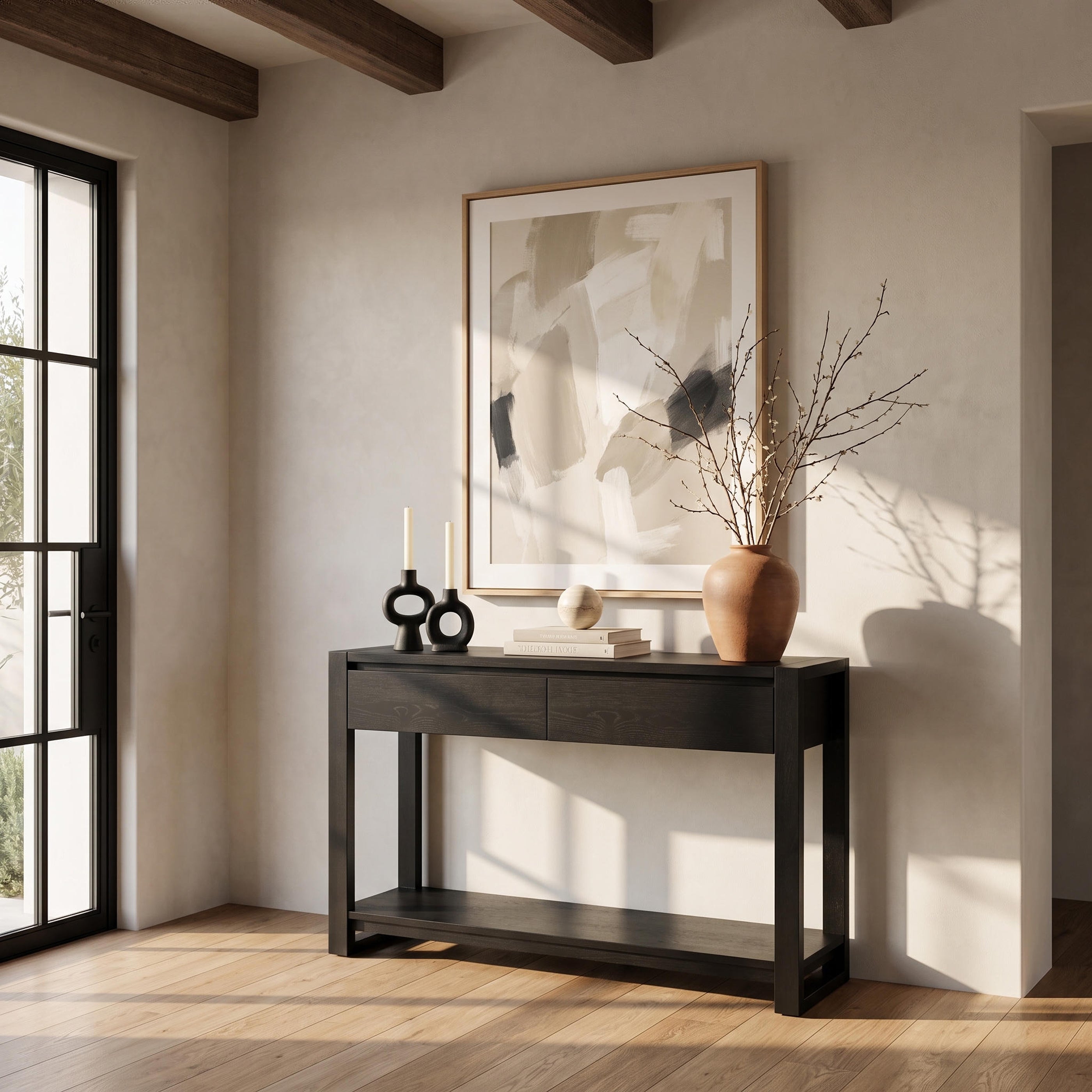 Richmond 2 Drawer Console Table (Black)