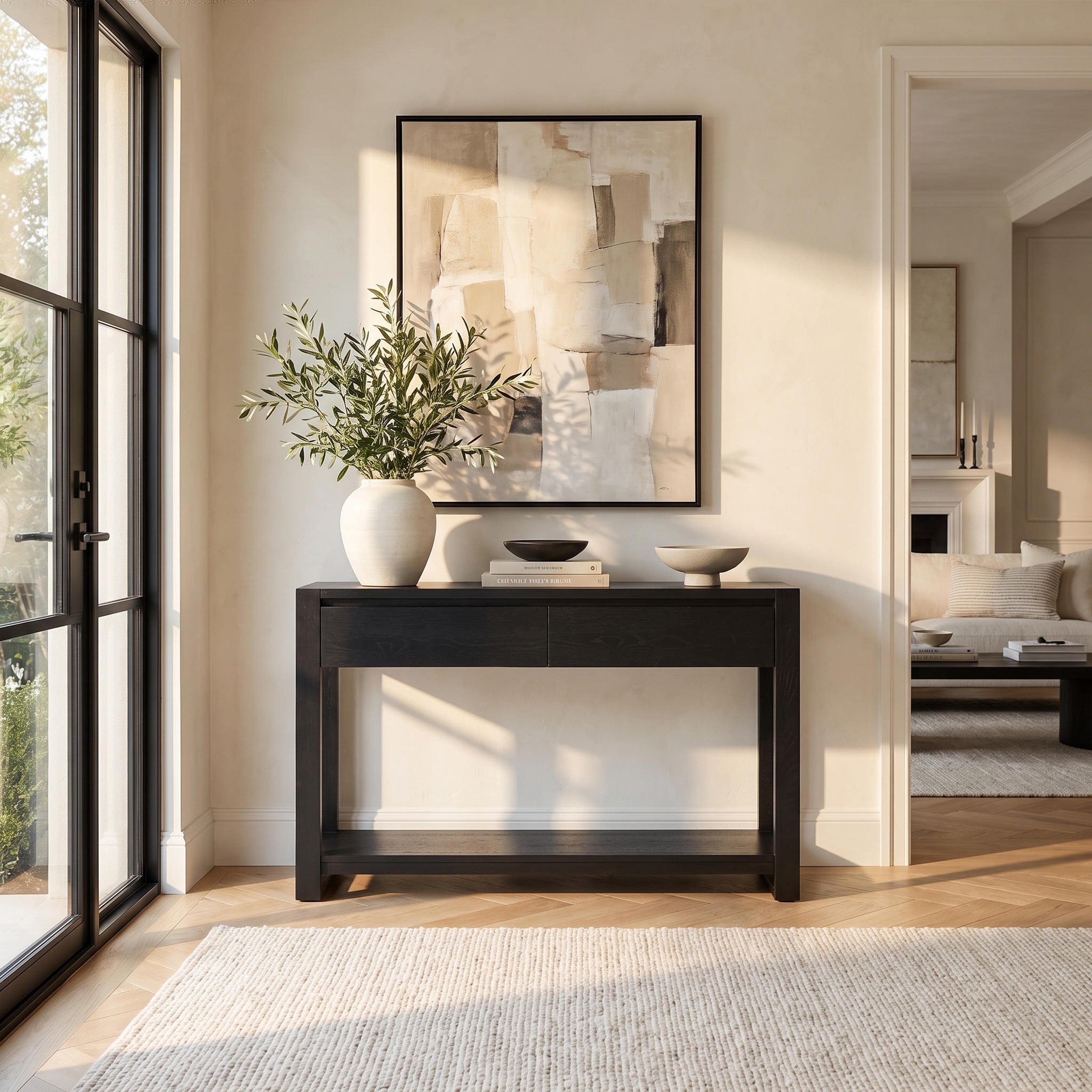 Richmond 2 Drawer Console Table (Black)
