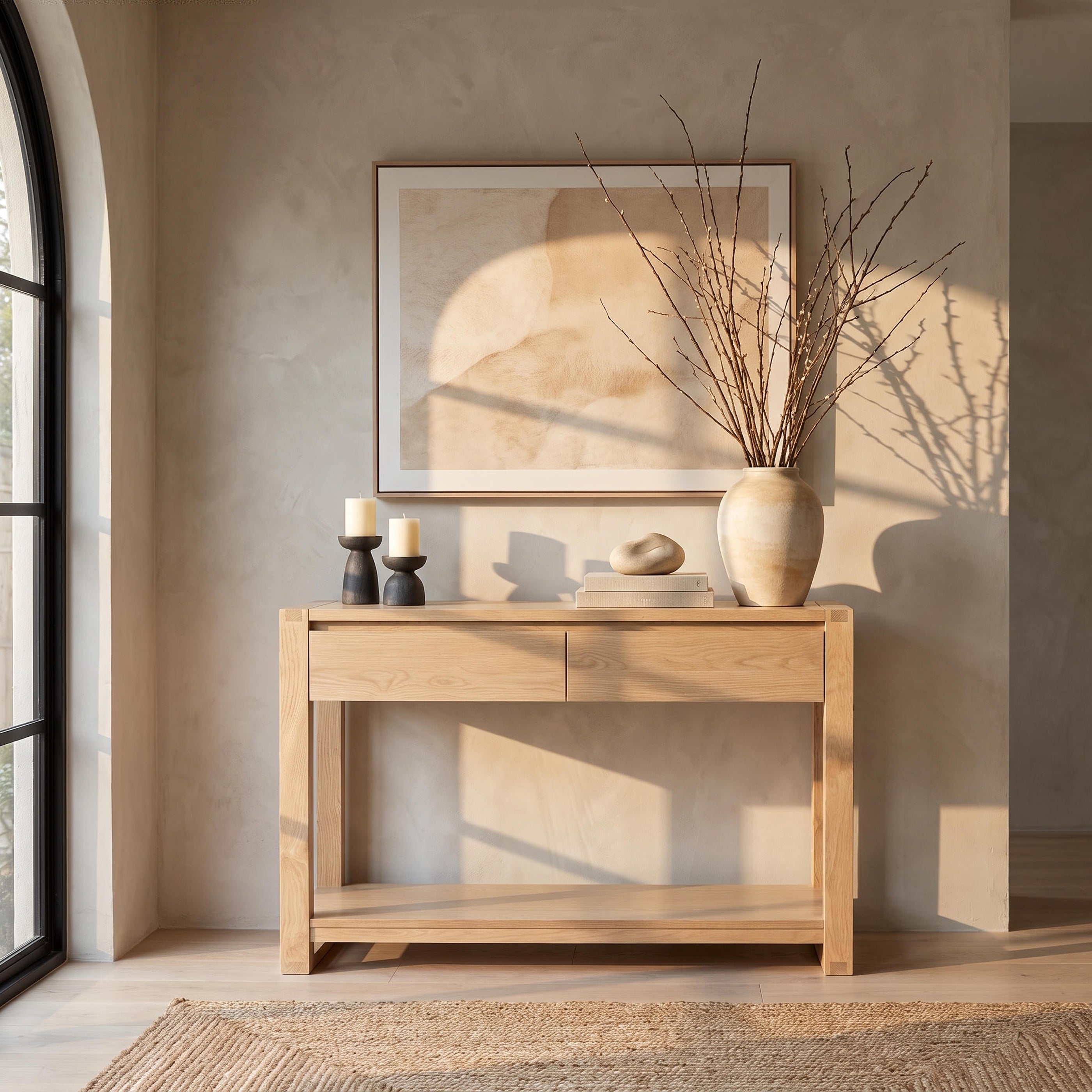 Richmond 2 Drawer Console Table (Natural)