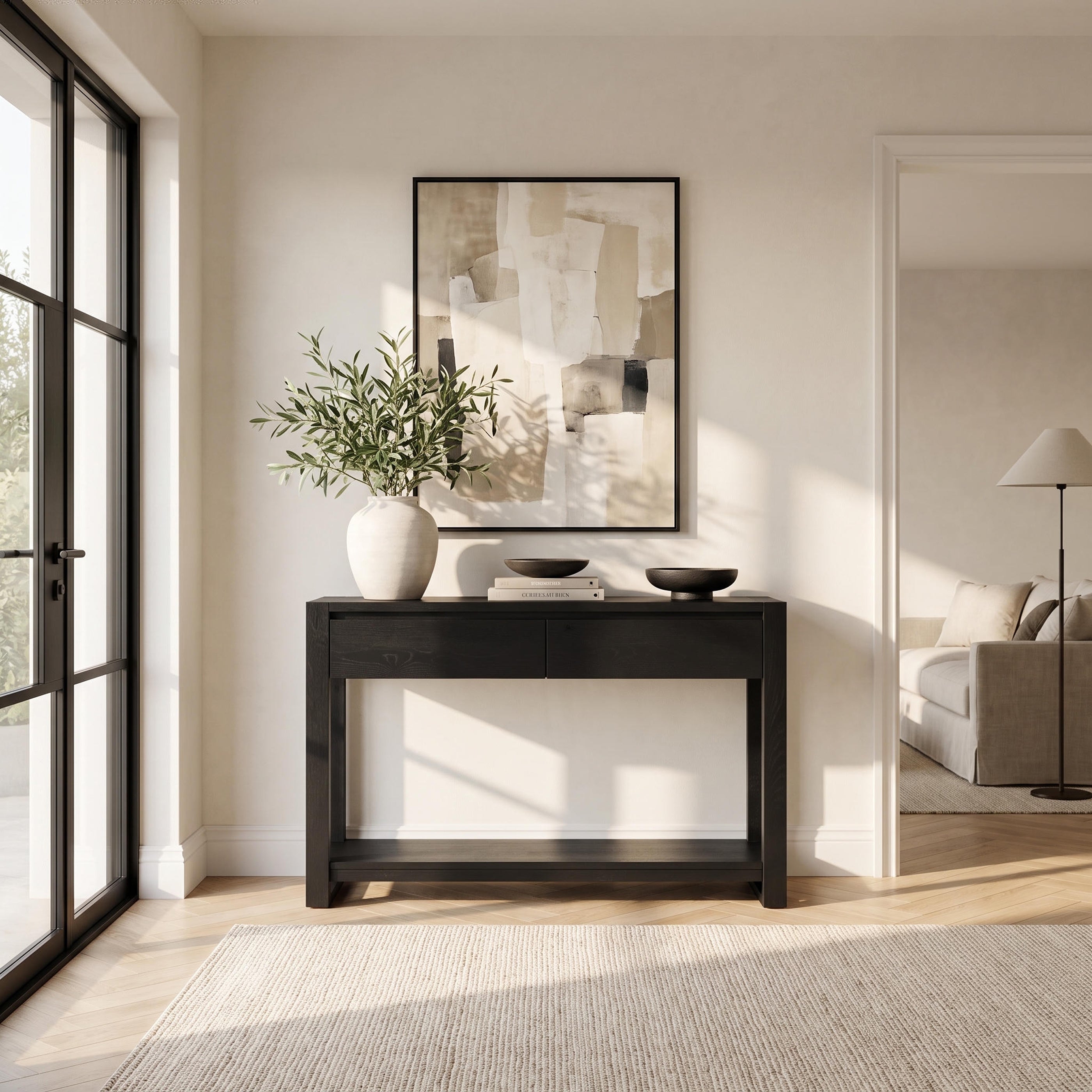 Richmond 2 Drawer Console Table (Black)