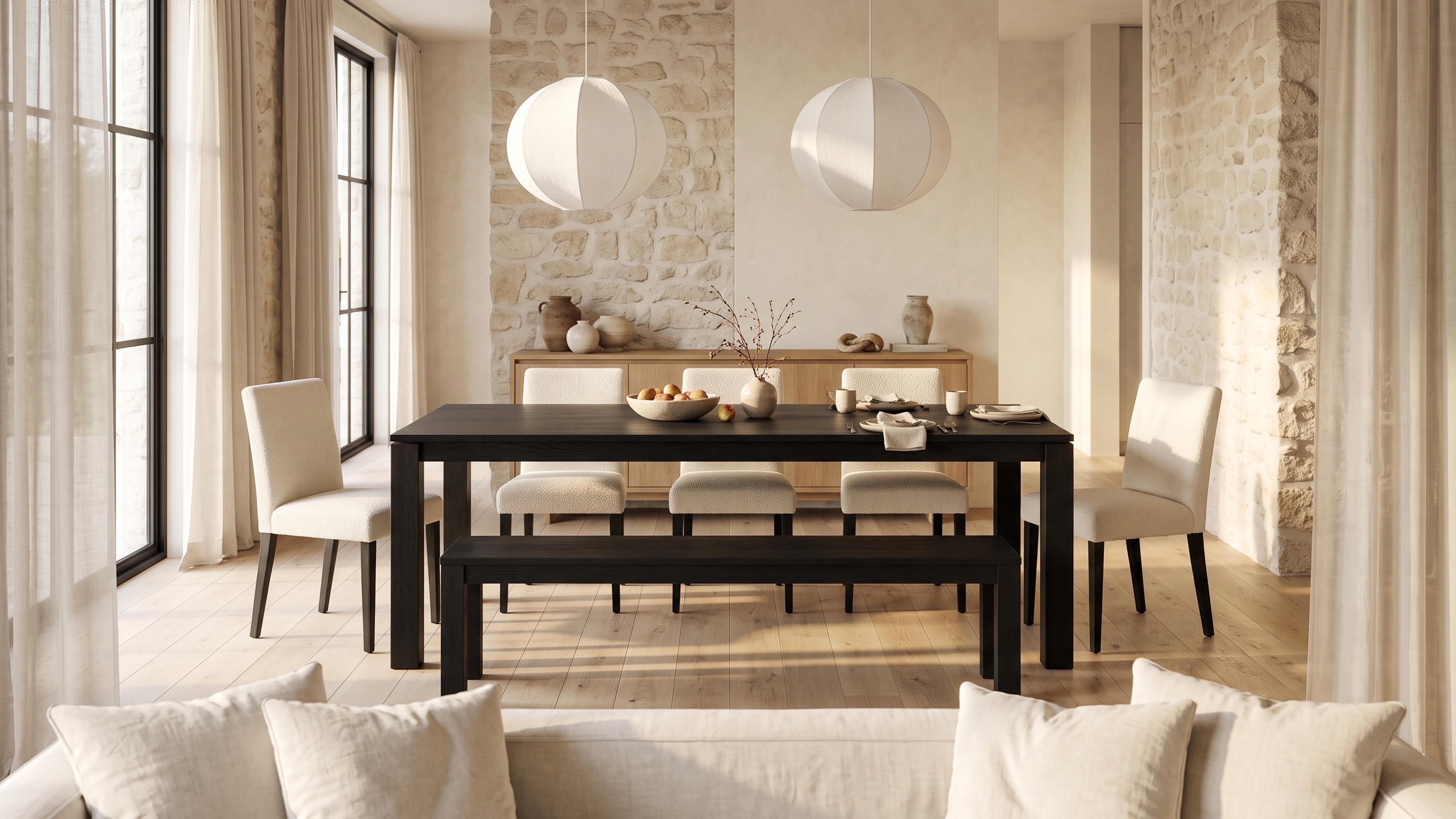 Richmond Dining Bench 200cm (Black)