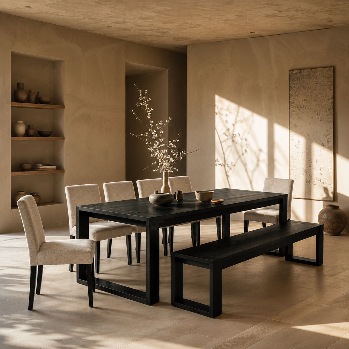Richmond Pine Dining Table 240cm - Black