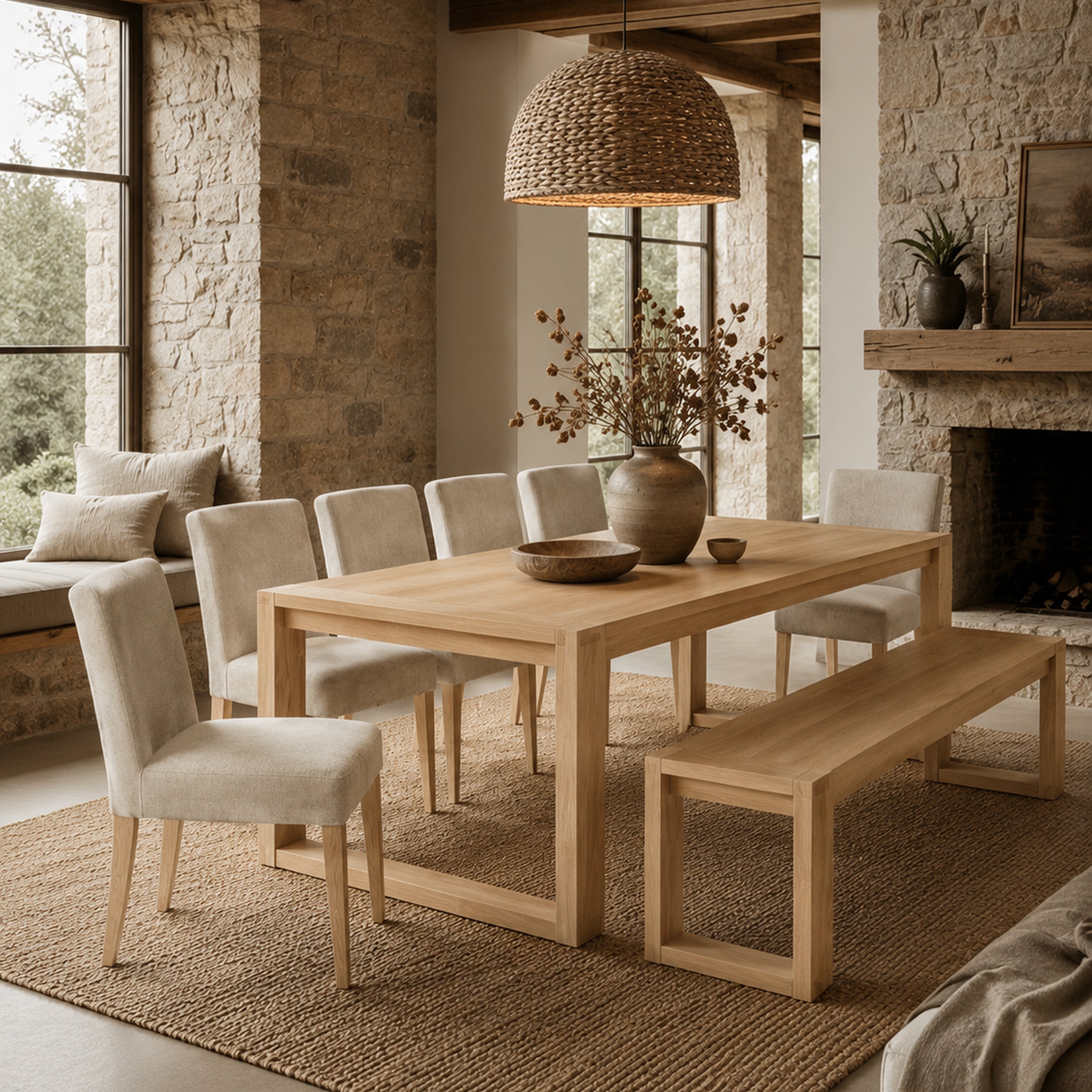 Richmond Pine Dining Table 240cm - Natural
