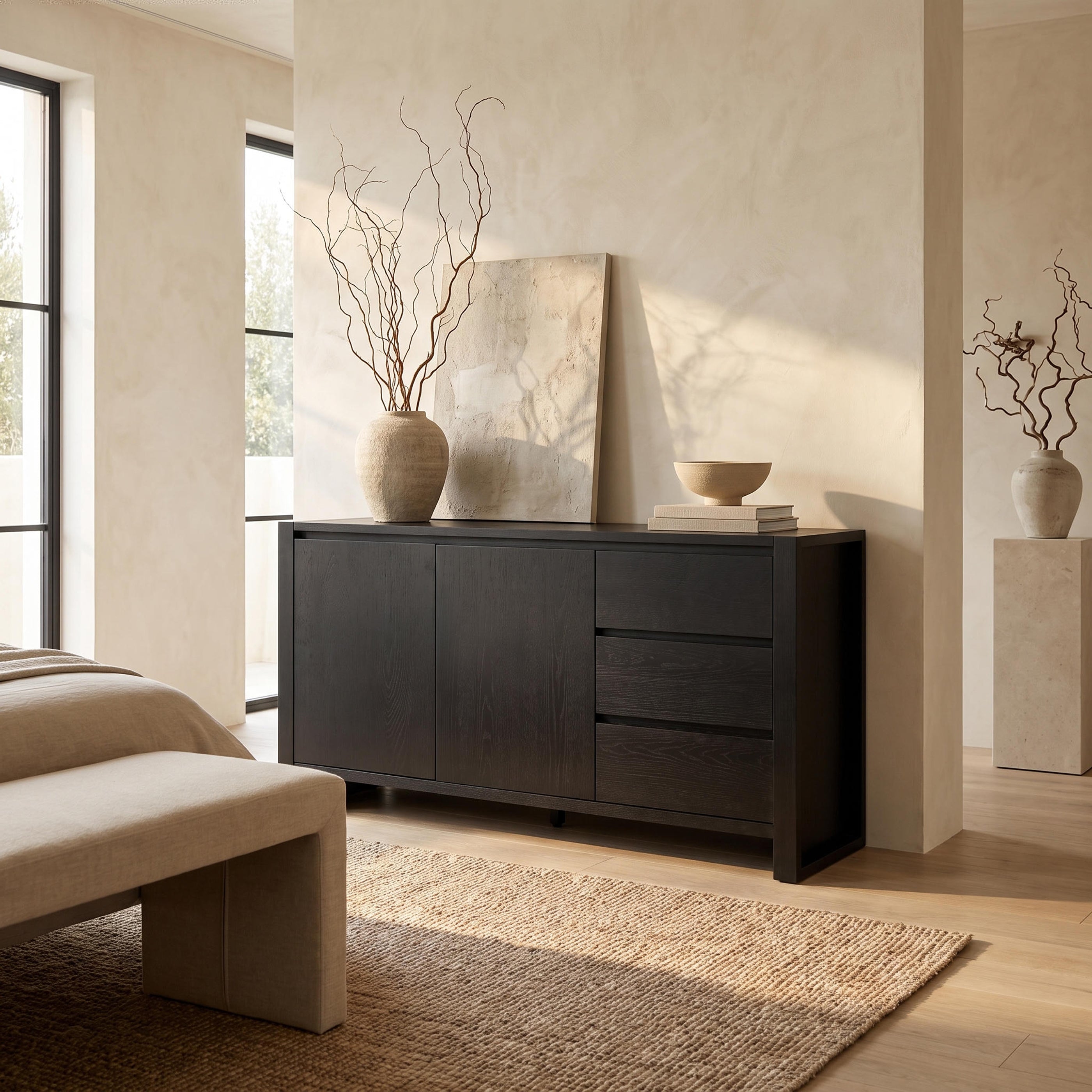 Richmond 2 Door 3 Drawer Sideboard (Black)