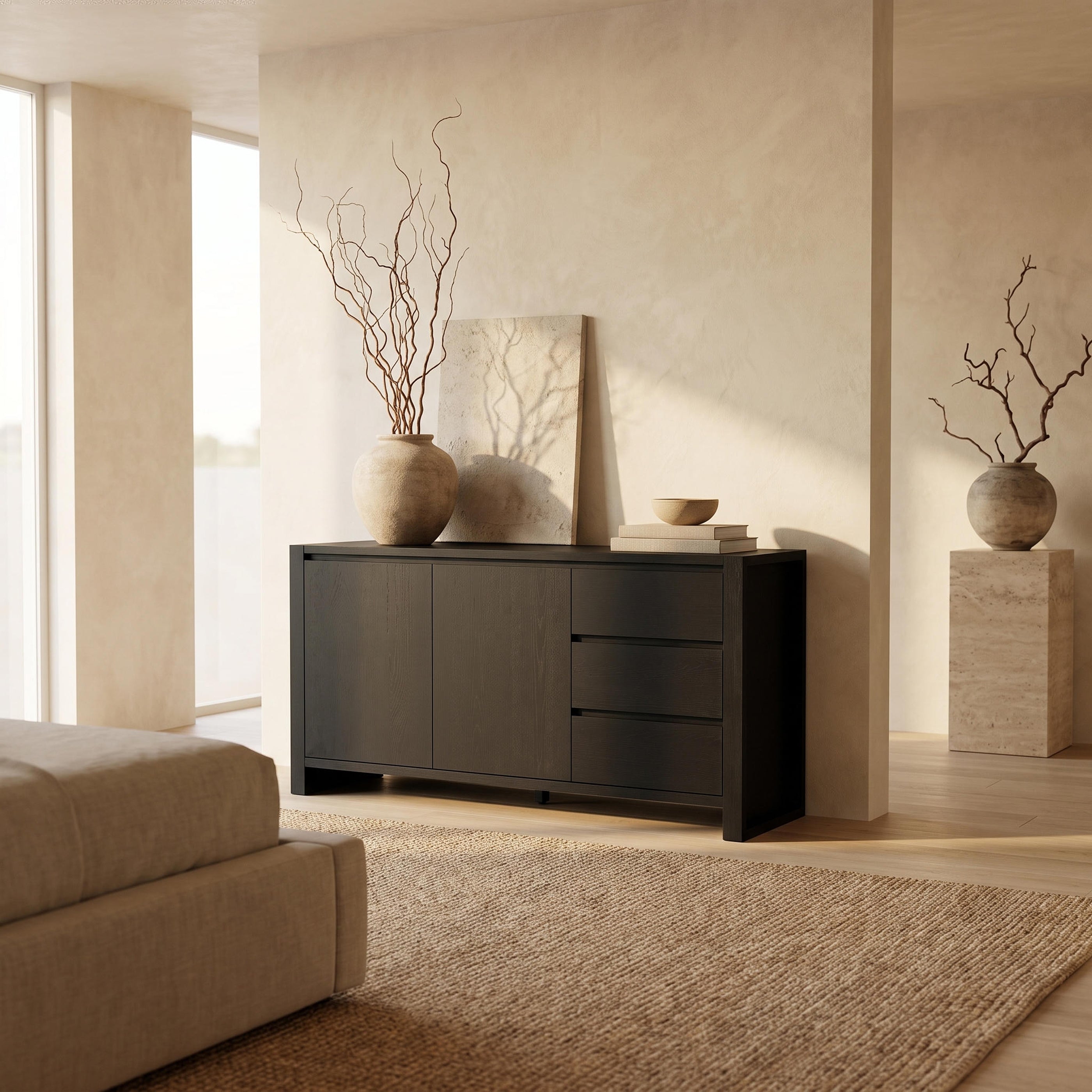 Richmond 2 Door 3 Drawer Sideboard (Black)