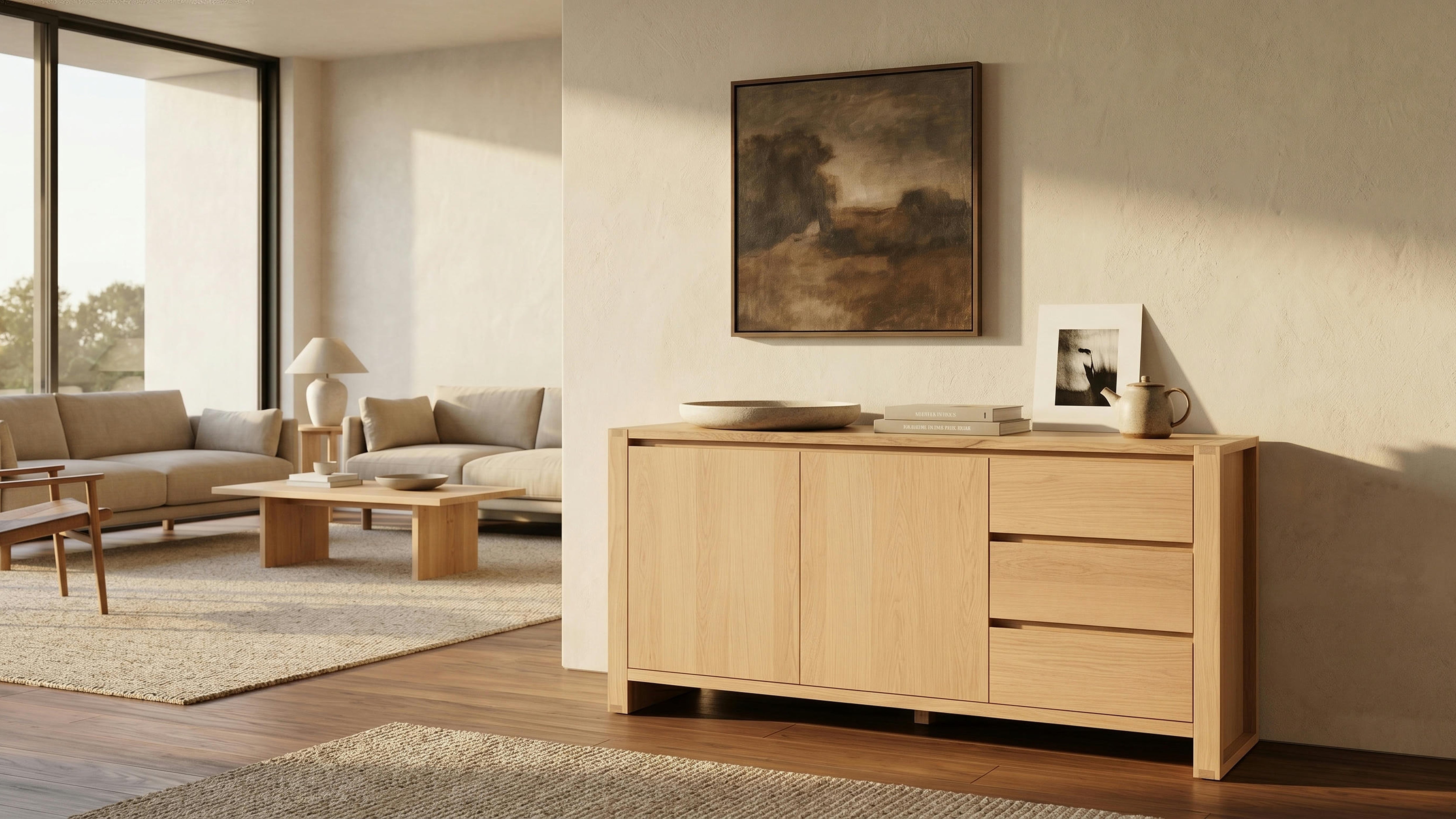 Richmond 2 Door 3 Drawer Sideboard (Natural)