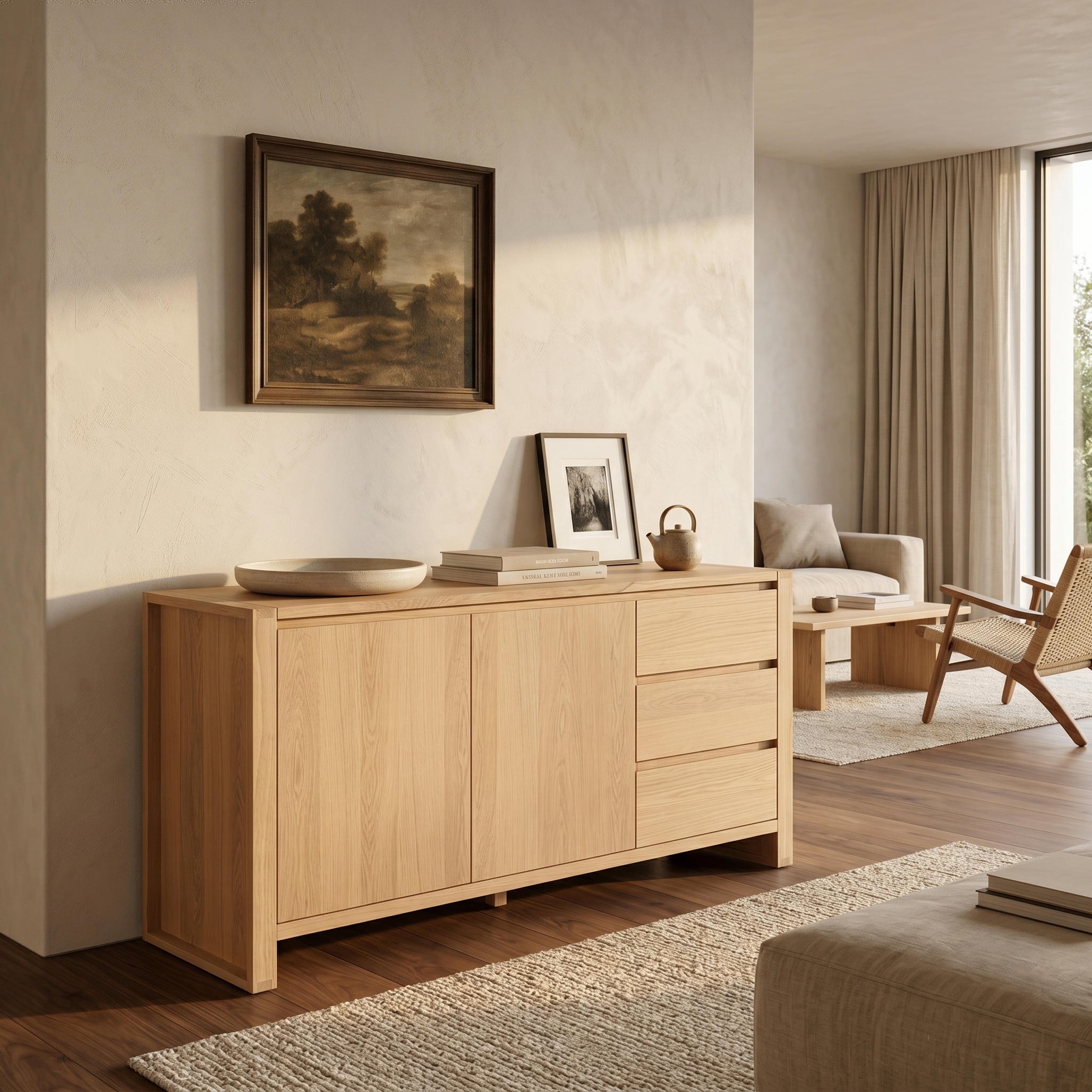 Richmond 2 Door 3 Drawer Sideboard (Natural)