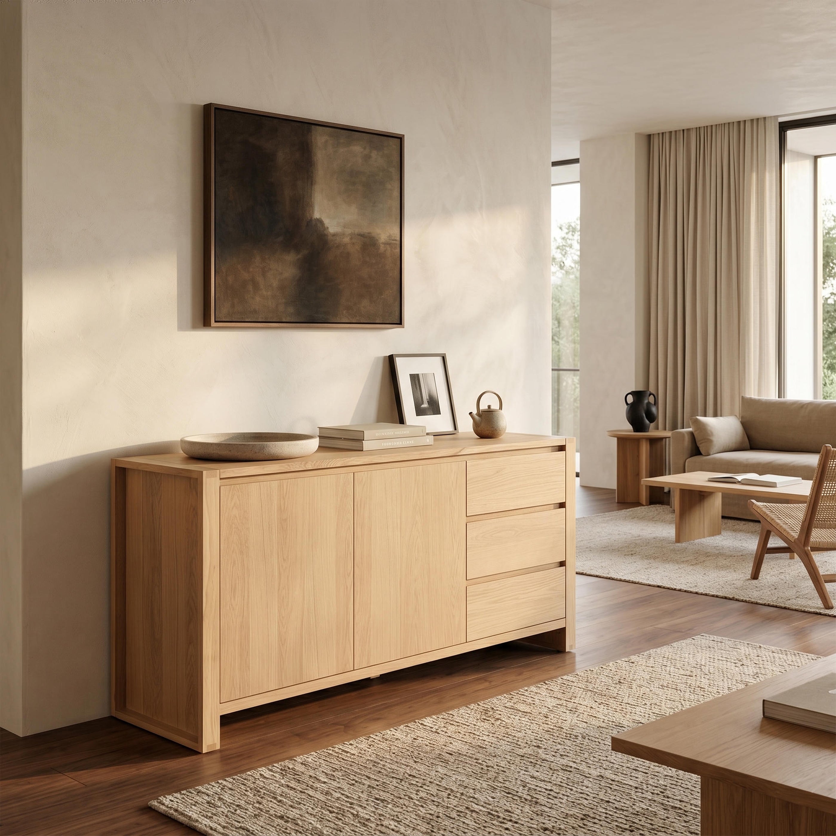 Richmond 2 Door 3 Drawer Sideboard (Natural)