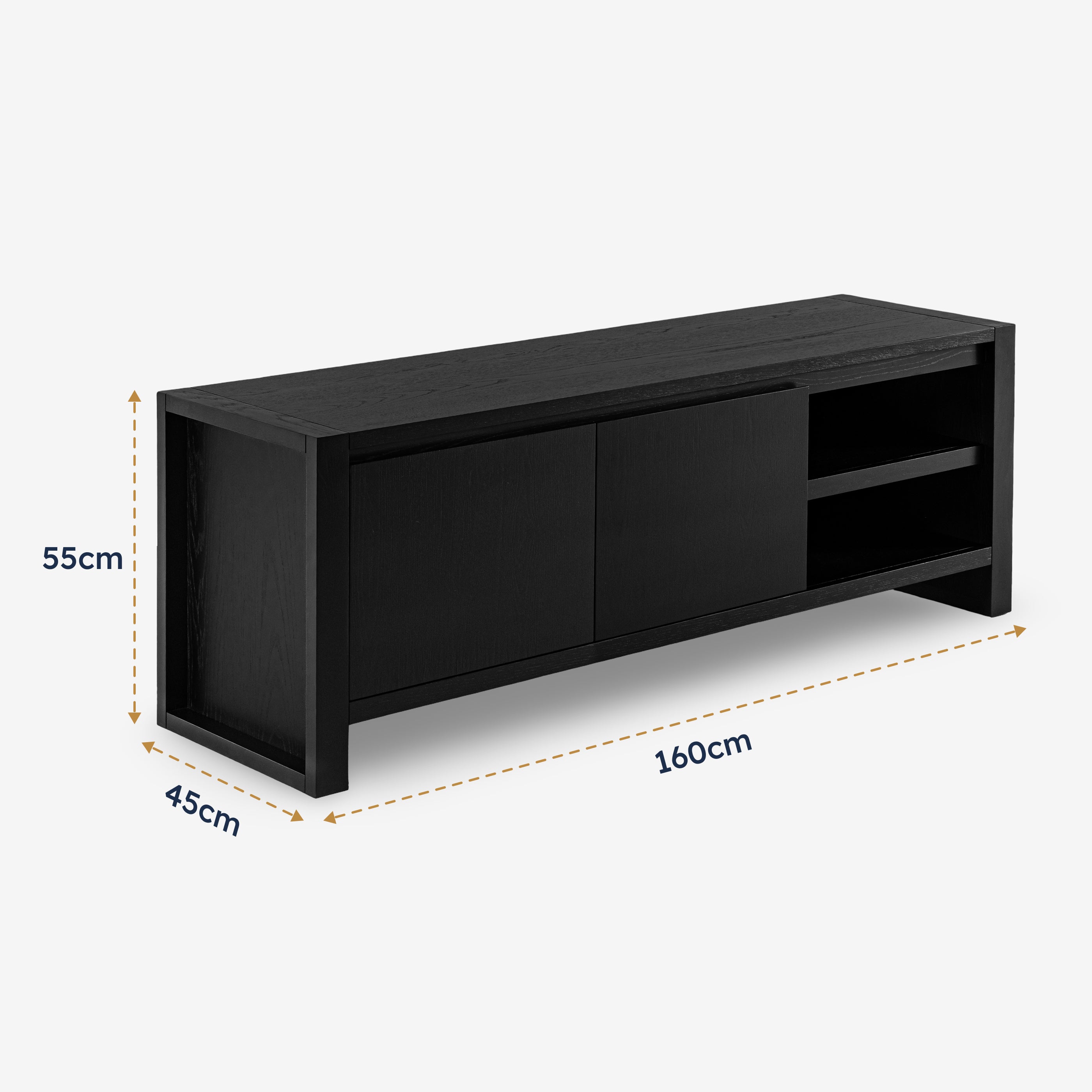 Richmond 2 Drawer TV Unit (Black)