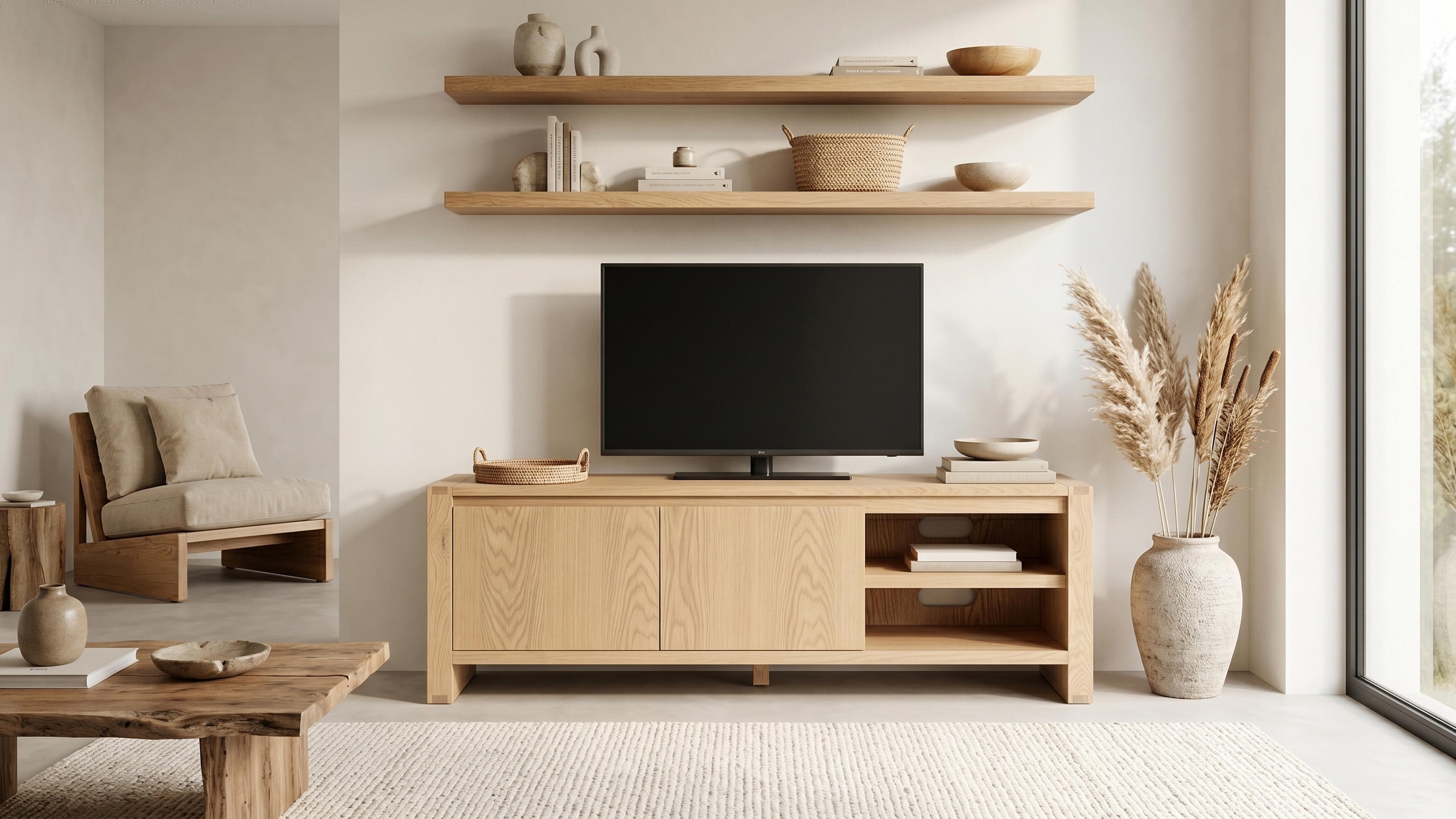 Richmond 2 Drawer TV Unit (Natural)