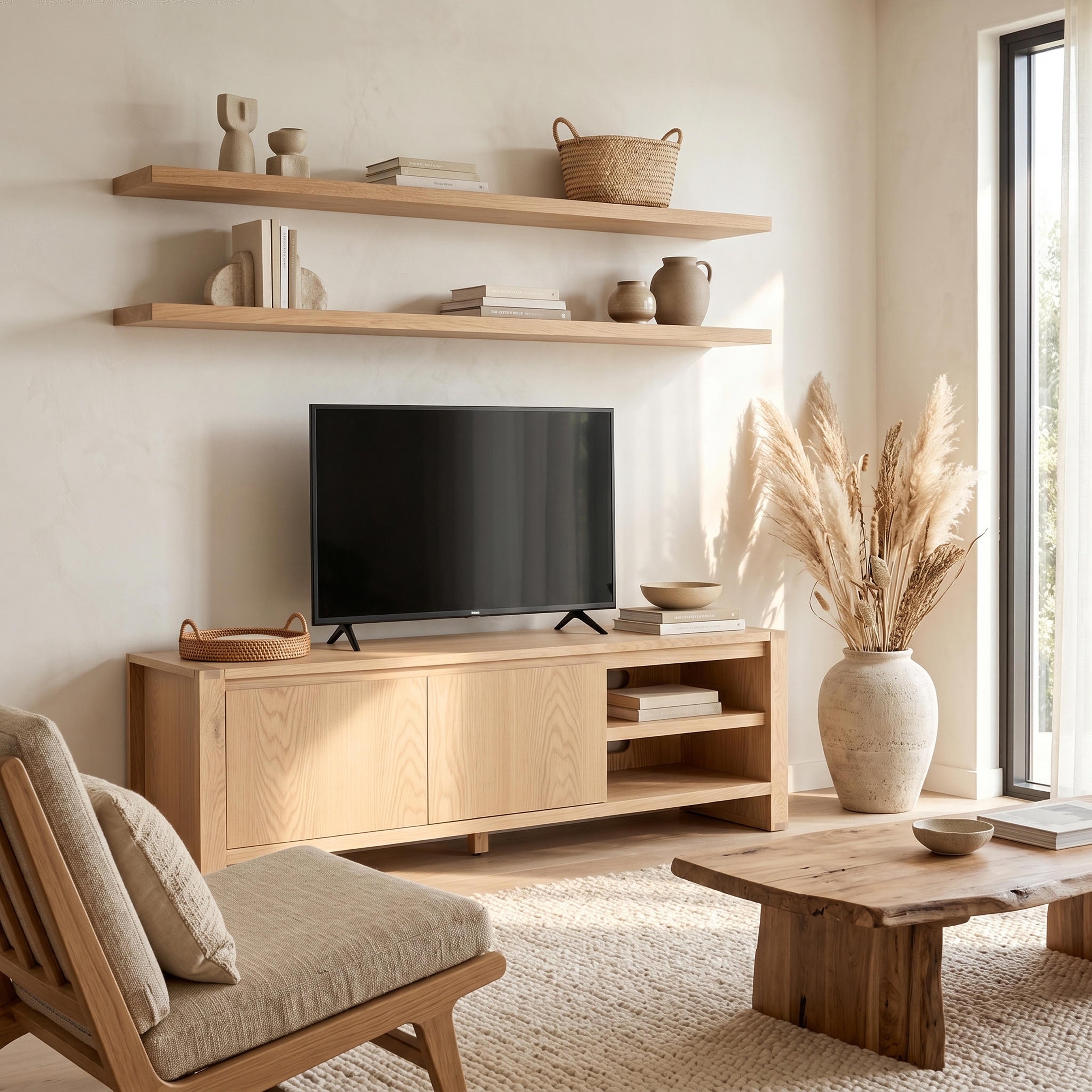 Richmond Pine 2 Drawer TV Unit - Natural