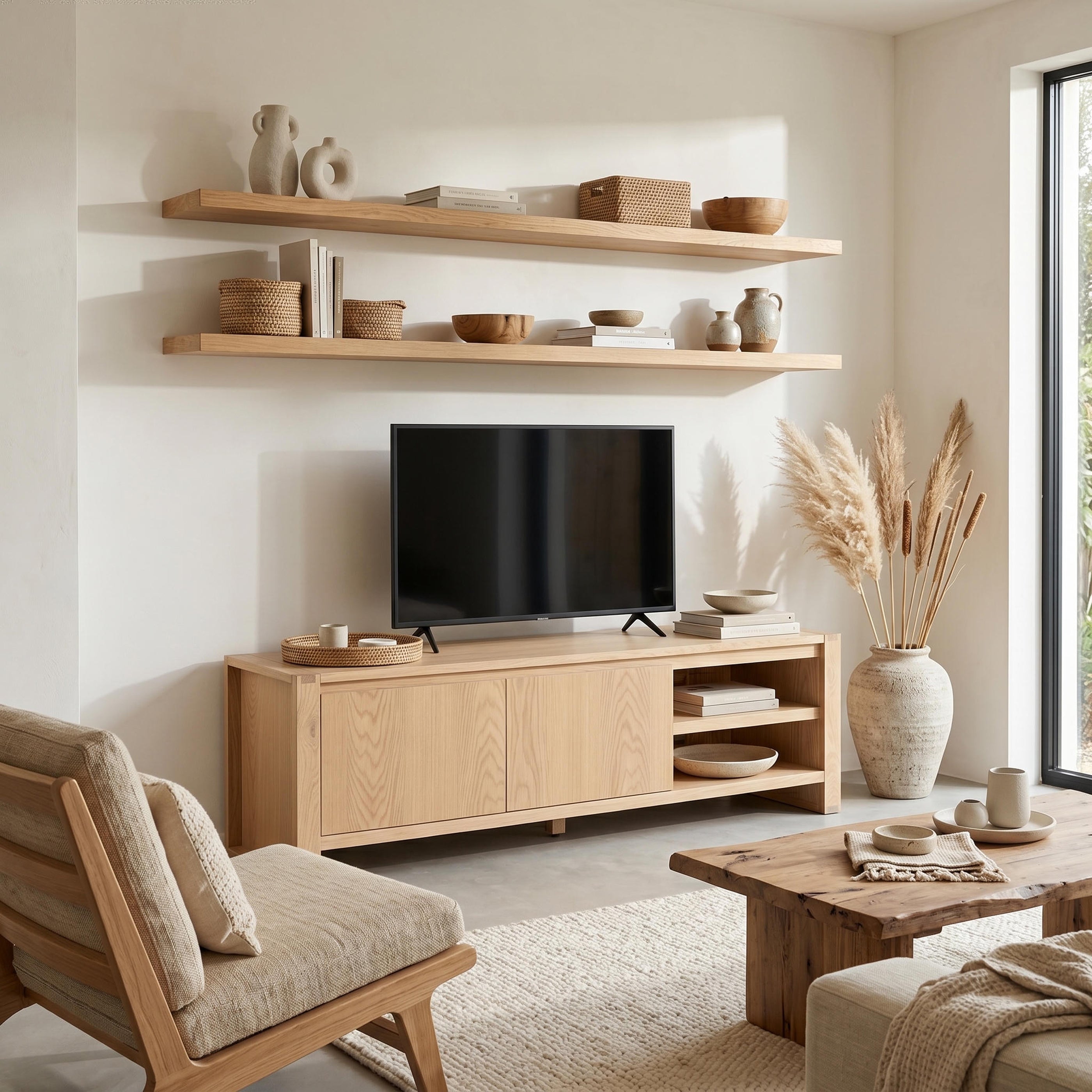 Richmond Pine 2 Drawer TV Unit - Natural