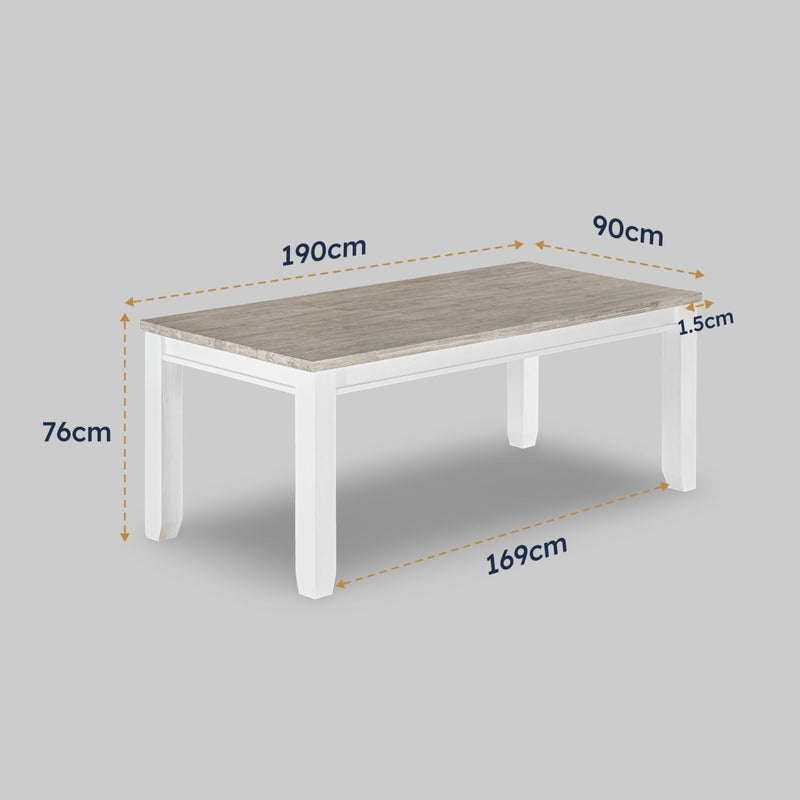 Byron Acacia Dining Table 190cm dimensions