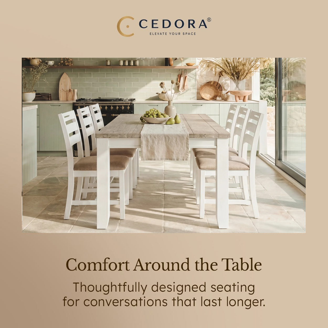Byron Acacia Dining Table 160cm with 4 Chairs
