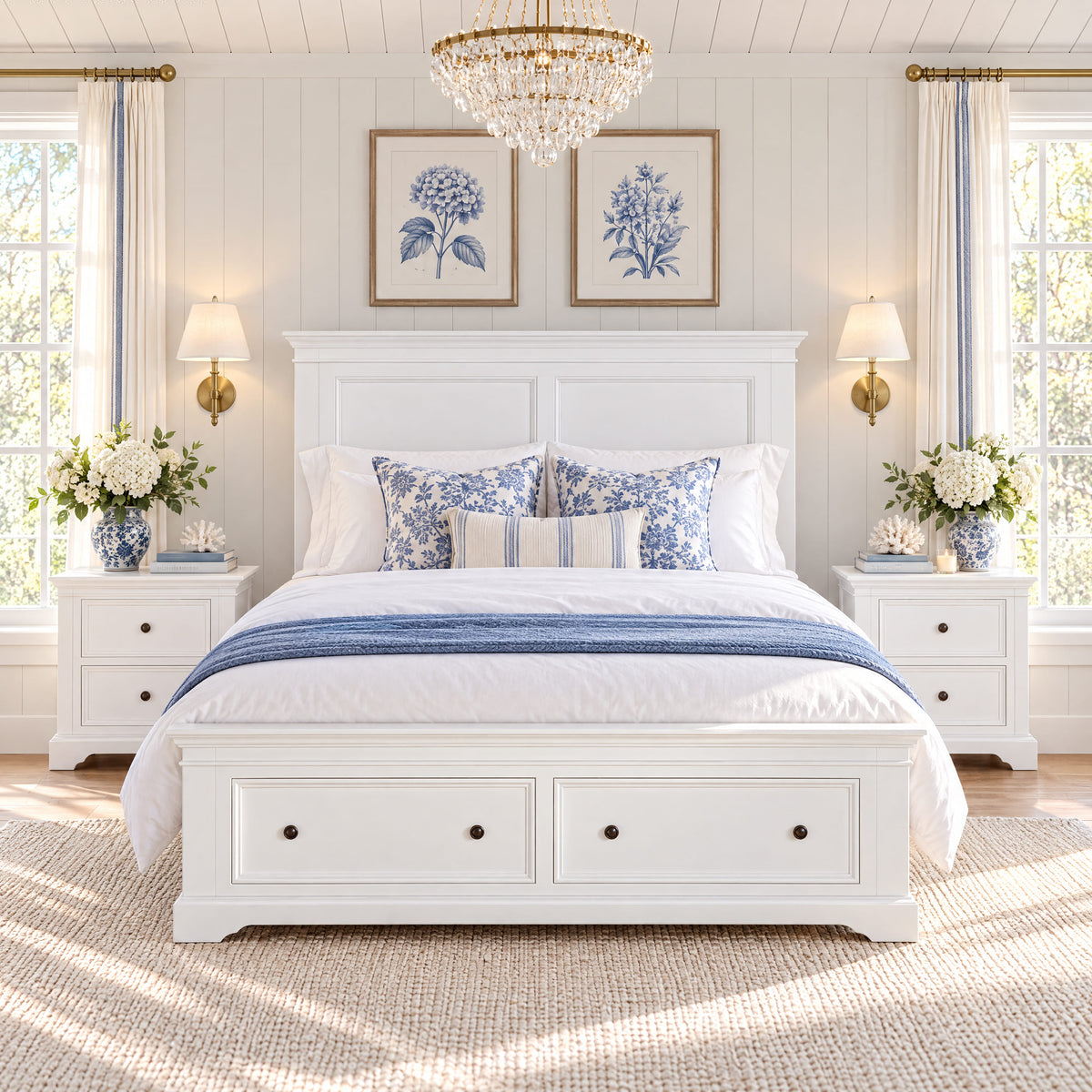 London white storage bed with two bedside tables – lifestyle scene 2