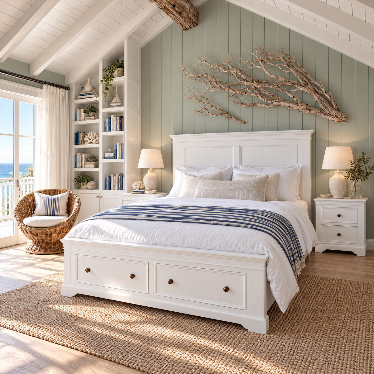 London white storage bed with two bedside tables – lifestyle scene 4