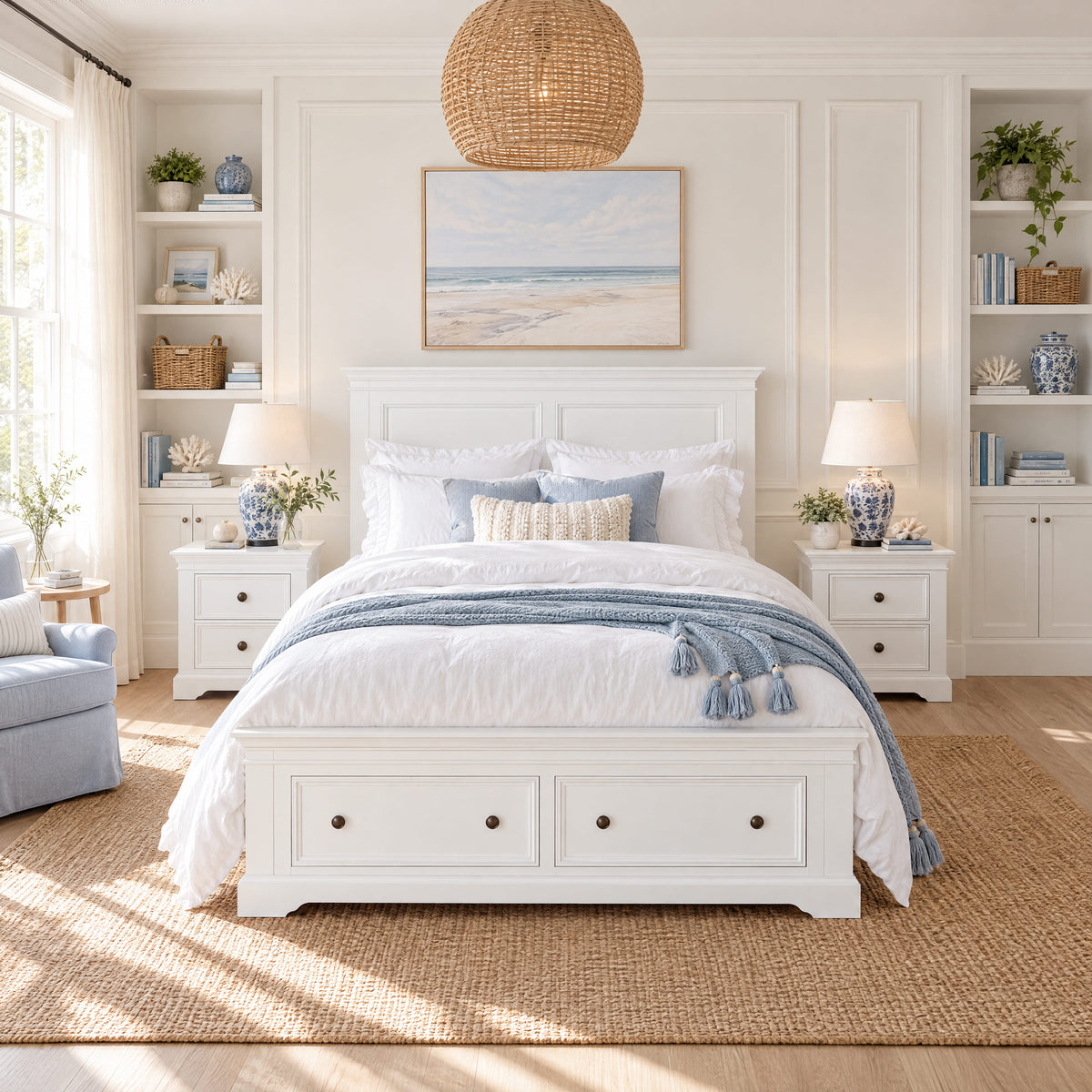 London white storage bed with two bedside tables – lifestyle scene 8