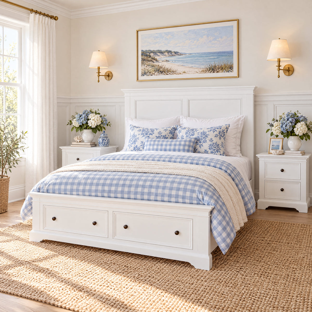London white storage bed with two bedside tables – lifestyle scene 5