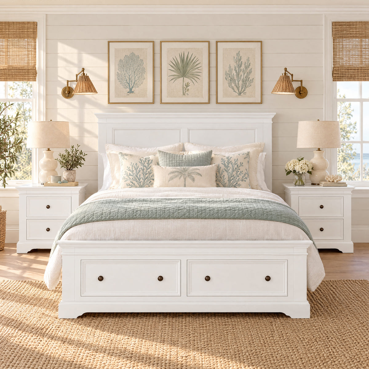 London white storage bed with two bedside tables – lifestyle scene 6