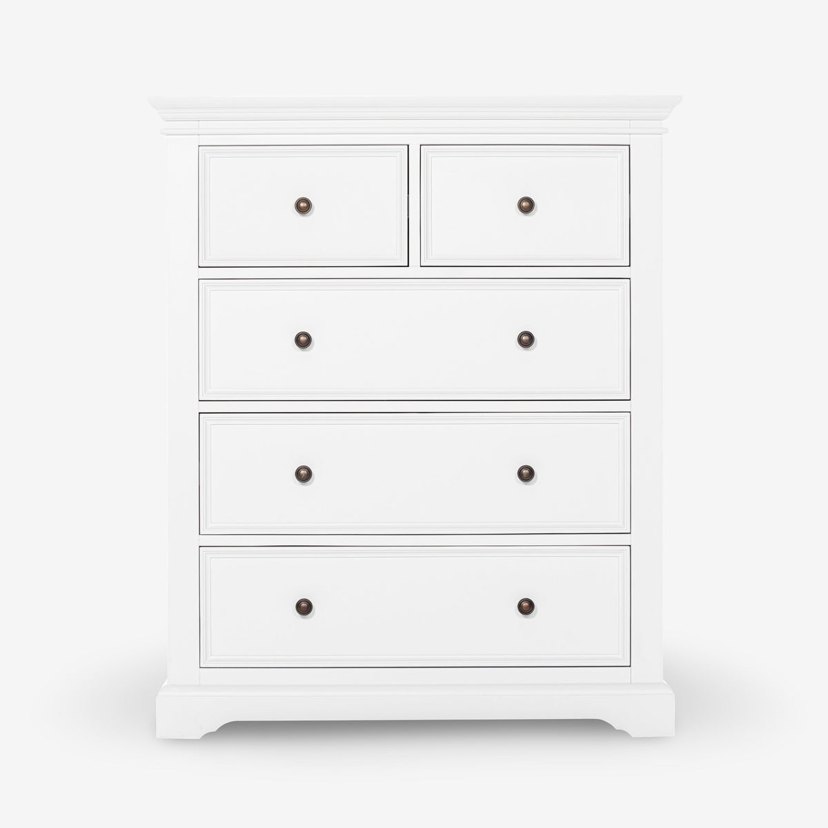 London Pine tallboy in white — white background