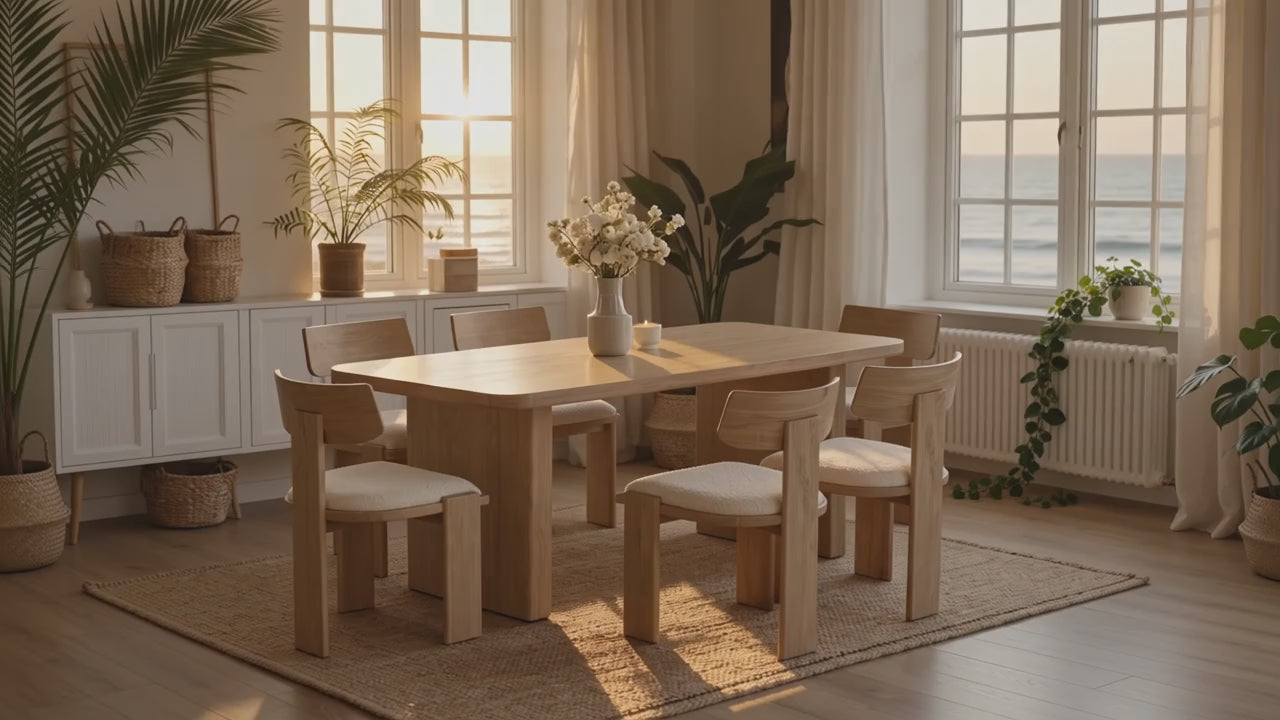 Load video: Liverpool Pine Dining Table 190cm - Natural
