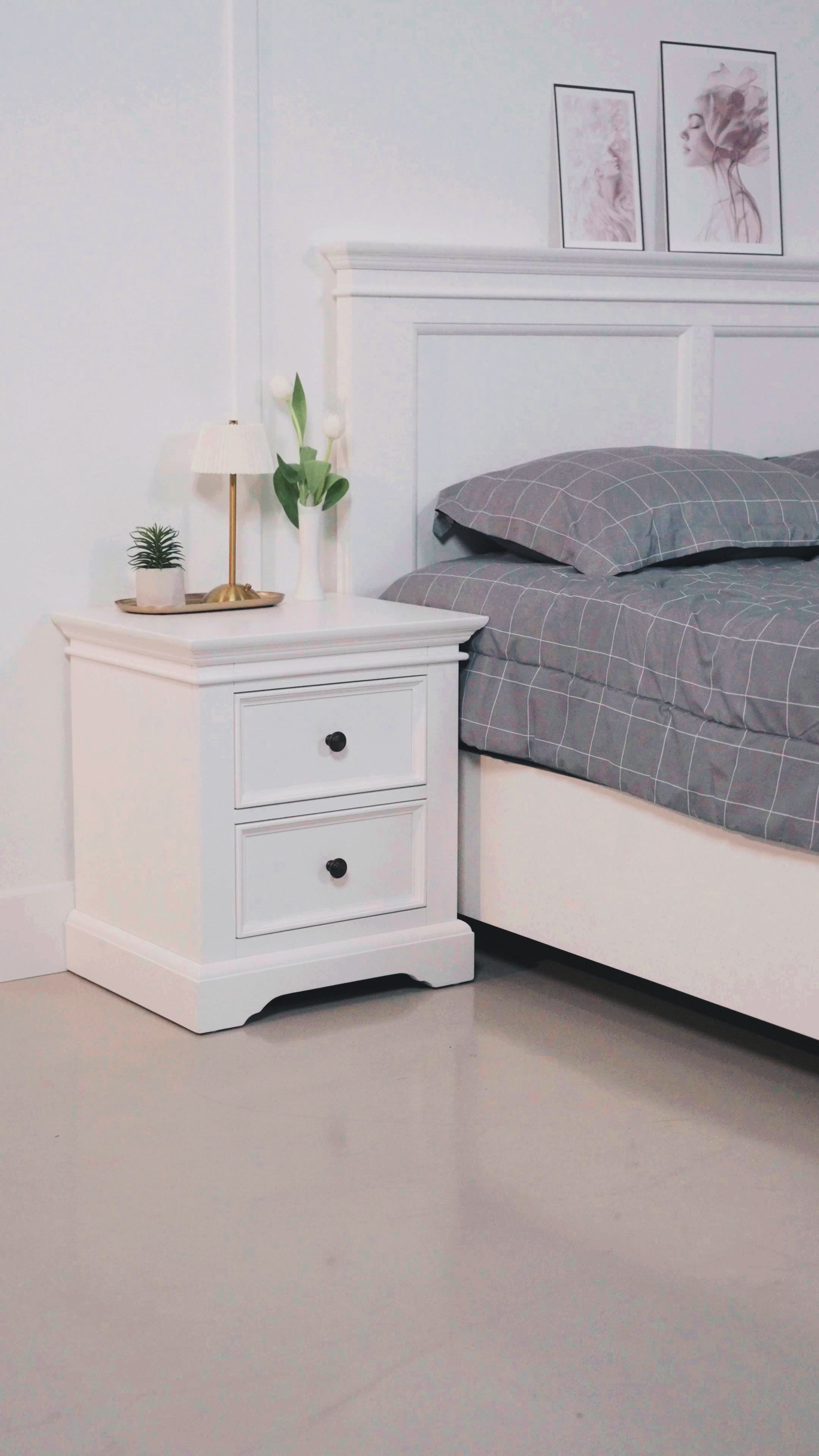 Load video: London Pine King Bed Frame with 2 Drawers