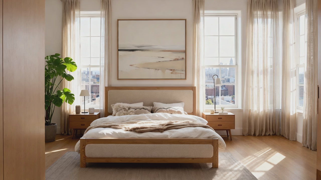Load video: Liverpool Pine Queen Bed Frame - Natural