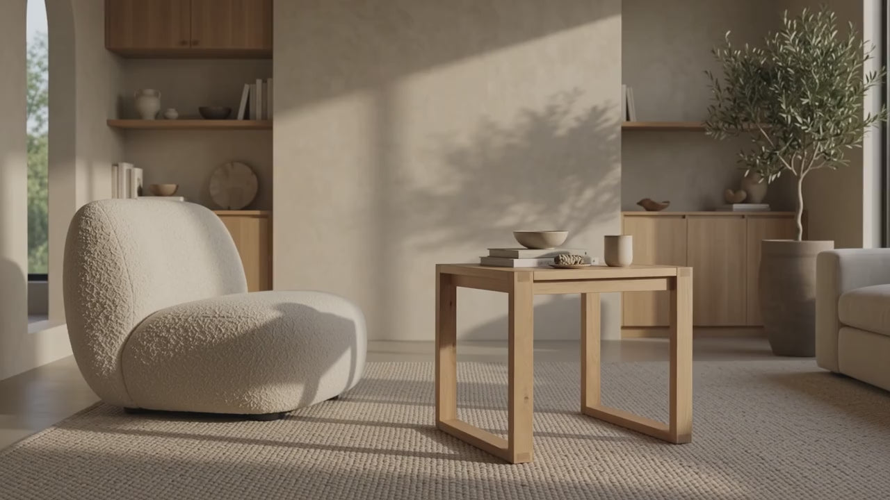 Load video: Richmond Pine End Table - Natural