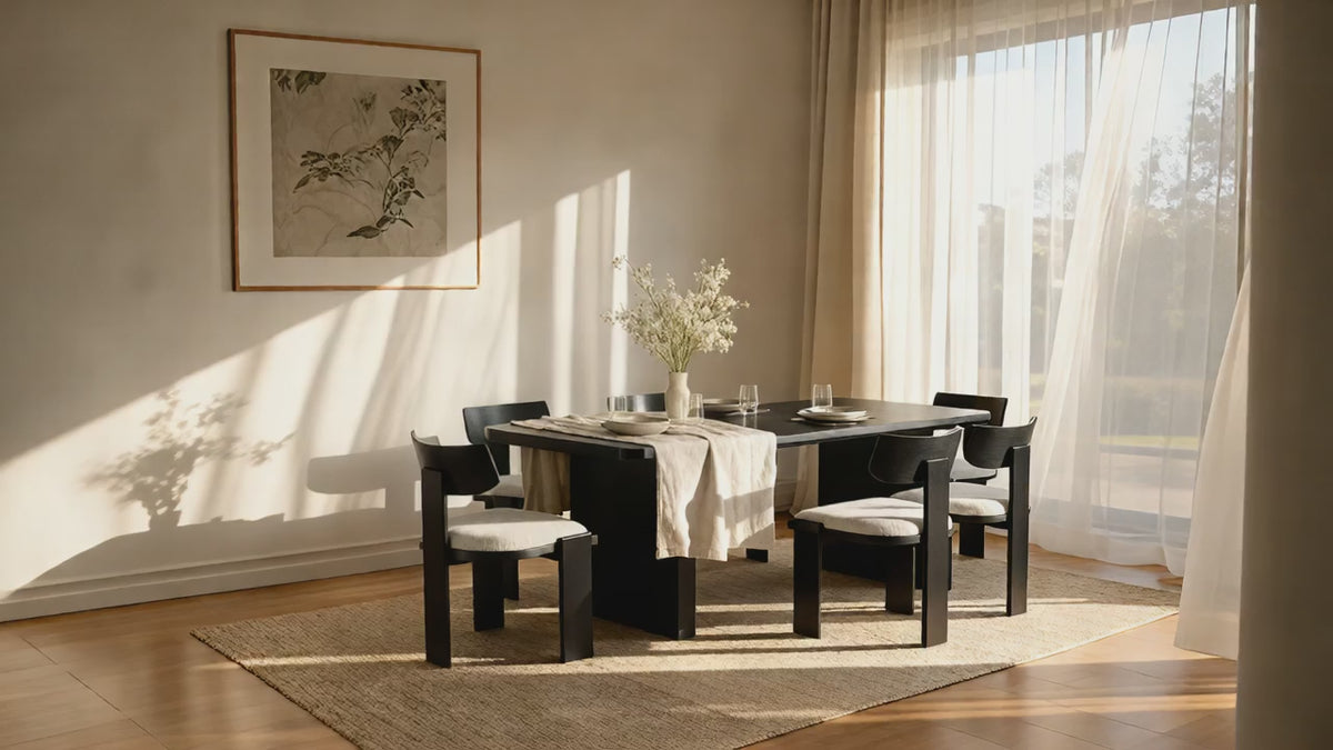 Load video: Liverpool Pine Dining Table 190cm - Black