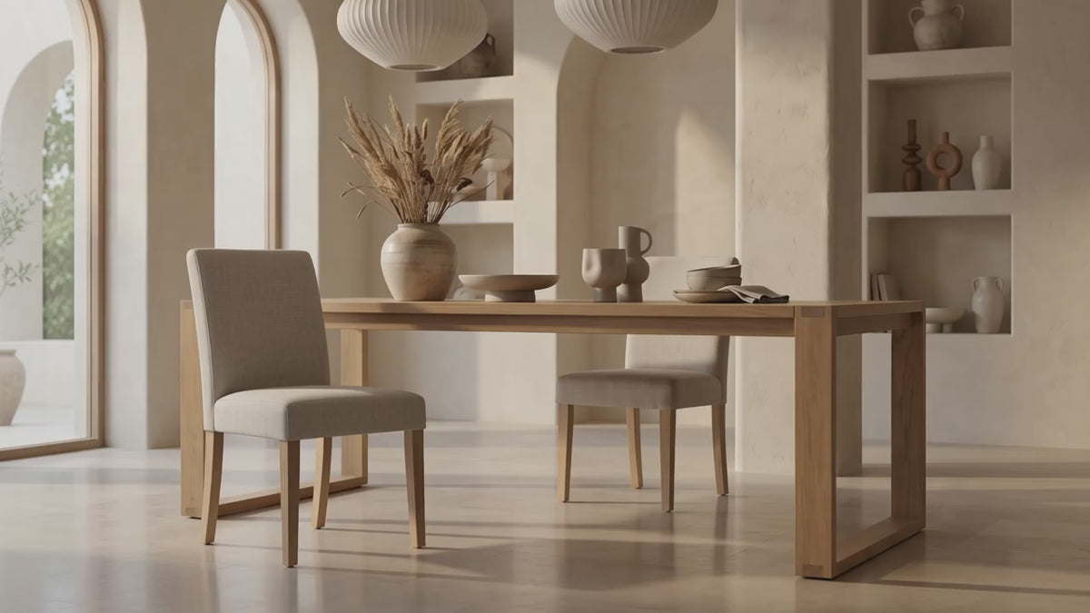 Load video: Richmond Pine Dining Chair Set of 2 - Natural