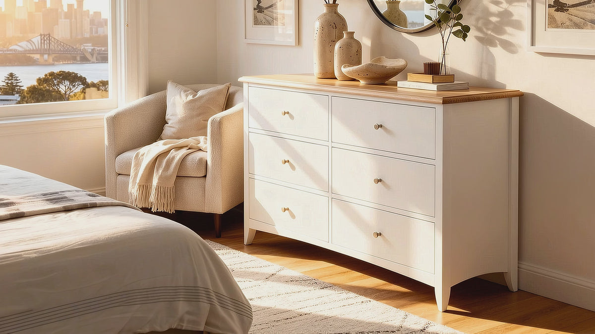 Load video: Bristol Pine 6 Drawer Chest