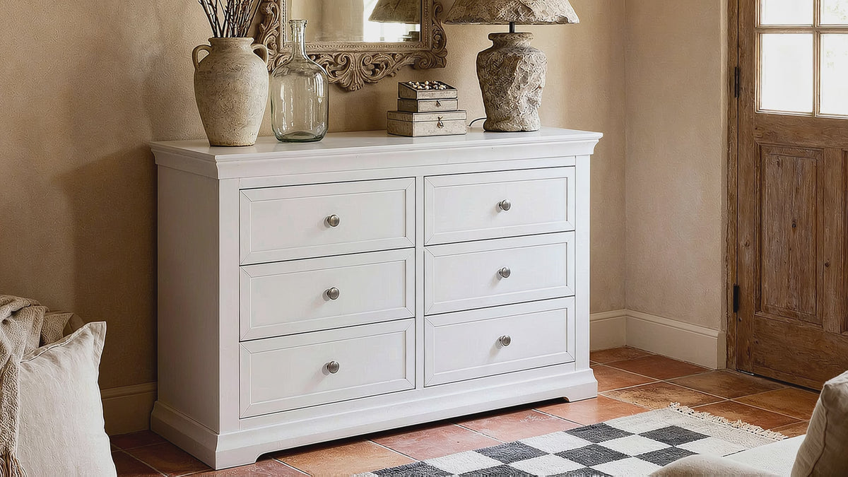 Load video: Manchester Pine 6 Drawer Chest