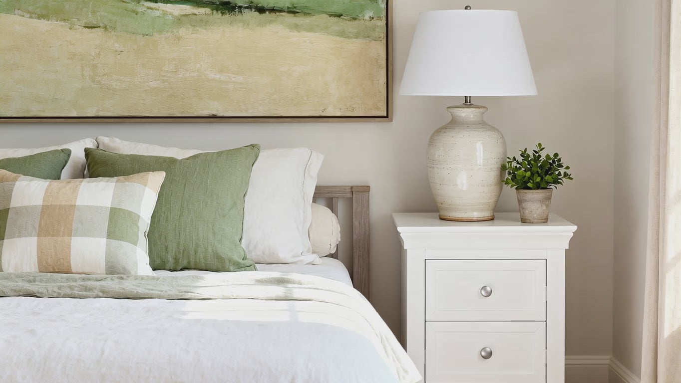 Load video: Manchester Pine 2 Drawer Bedside Table