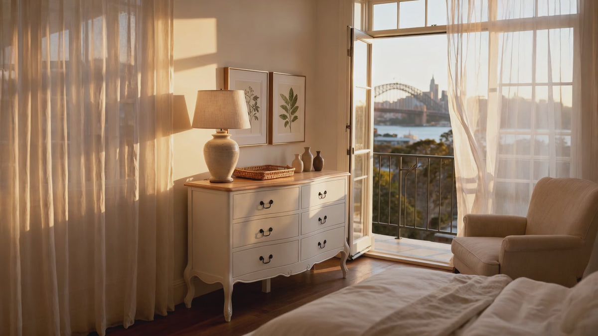 Load video: Newcastle Acacia 6 Drawer Chest with Mirror