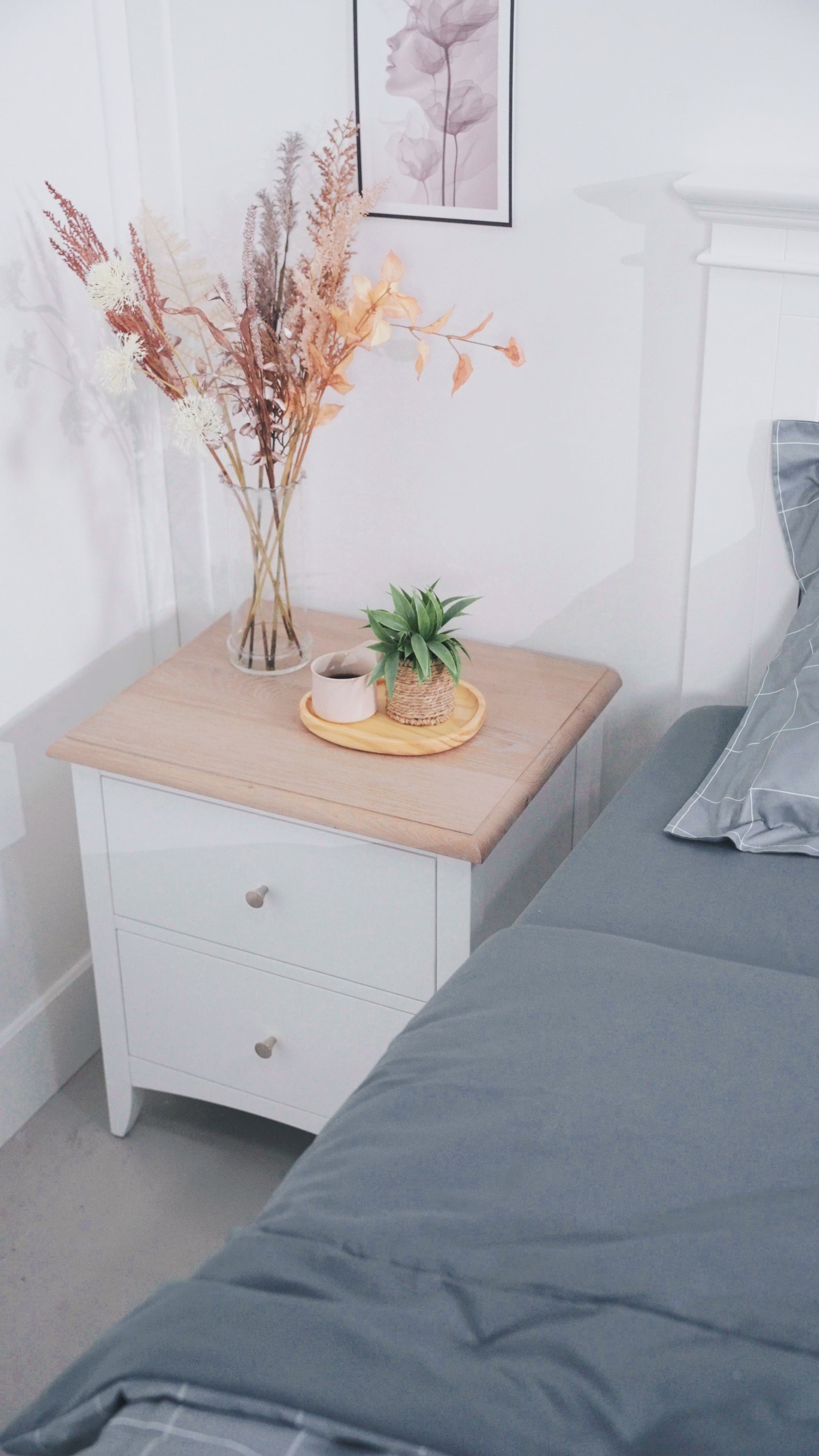Load video: Bristol Pine 2 Drawer Bedside Table