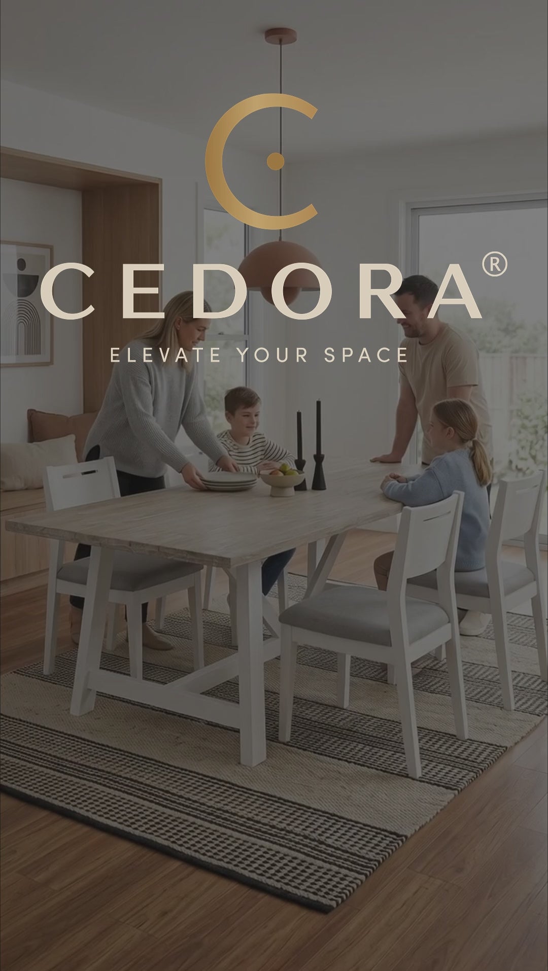 Load video: Oxford Acacia Dining Table 190cm