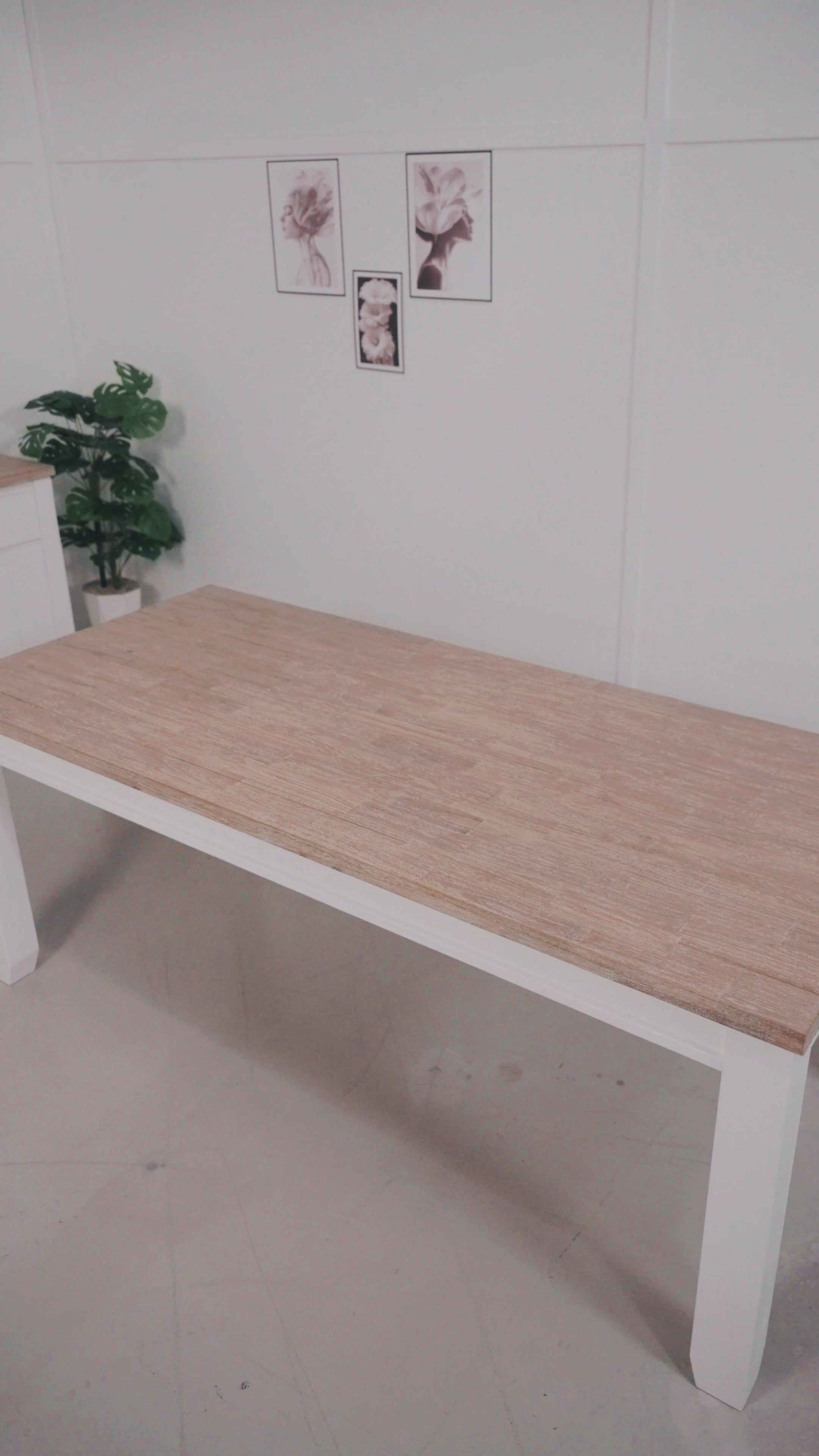 Load video: Byron Acacia Dining Table 160cm with 4 Chairs