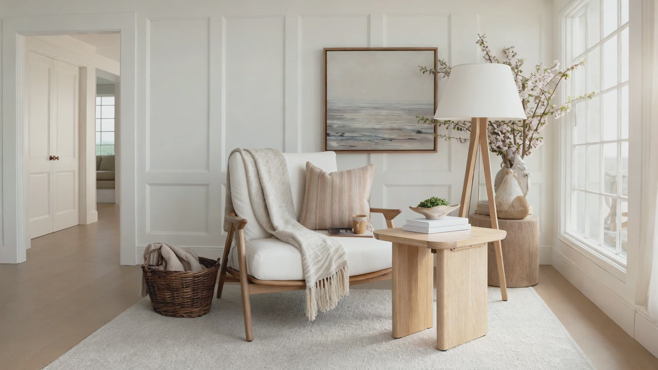 Load video: Liverpool Pine End Table - Natural