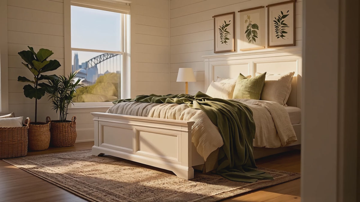 Load video: London Pine Queen Bed Frame