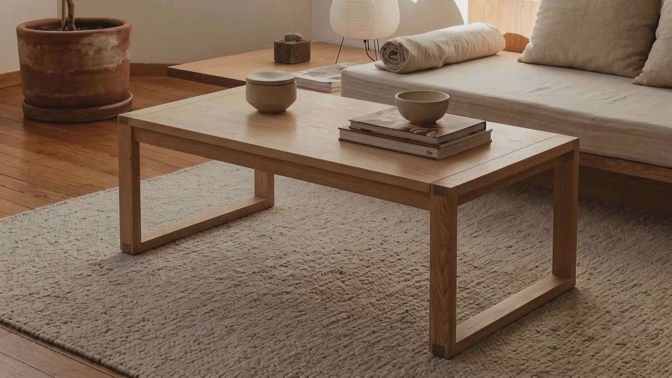 Load video: Richmond Pine Coffee Table - Natural