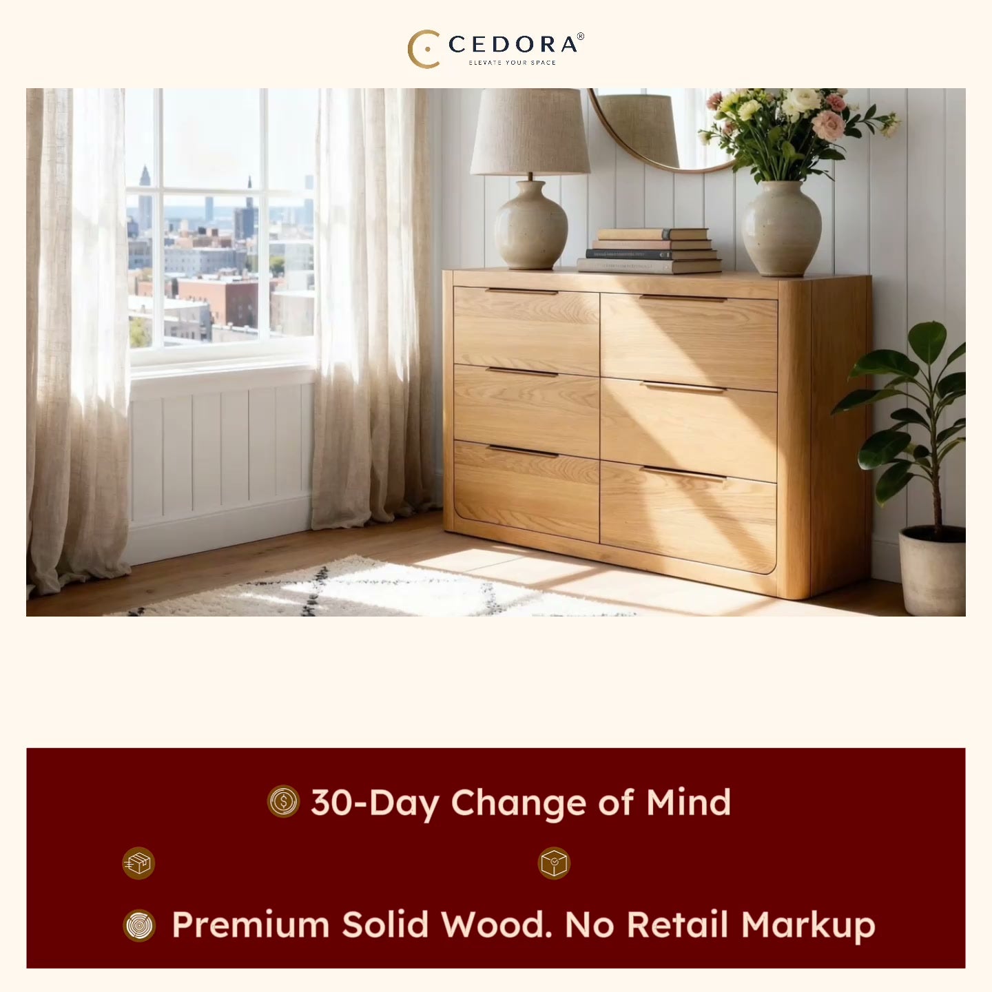 Load video: London Pine 6 Drawer Chest